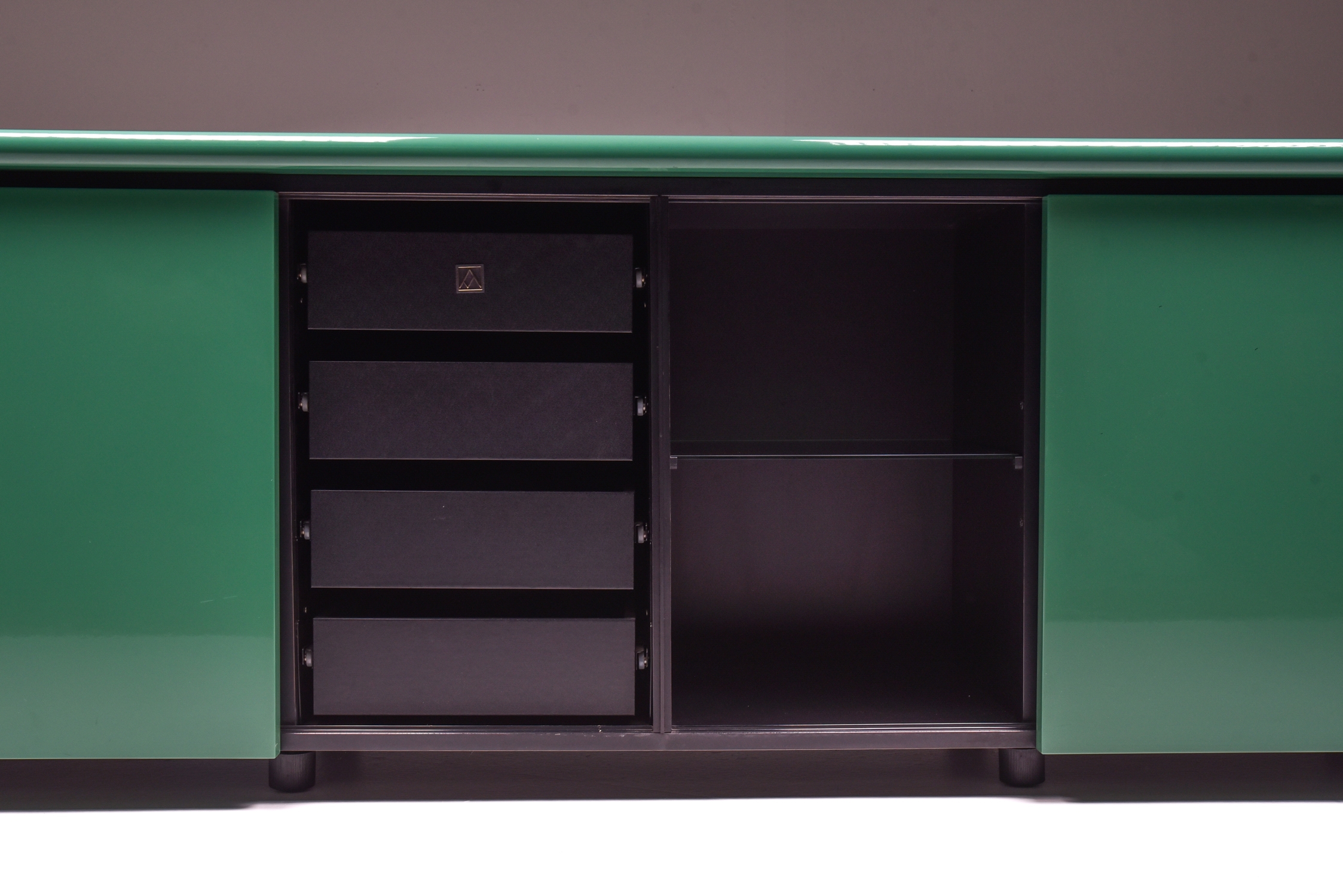 Green  Lacquer Credenza by Giotto Stoppino for Acerbis - 1977
