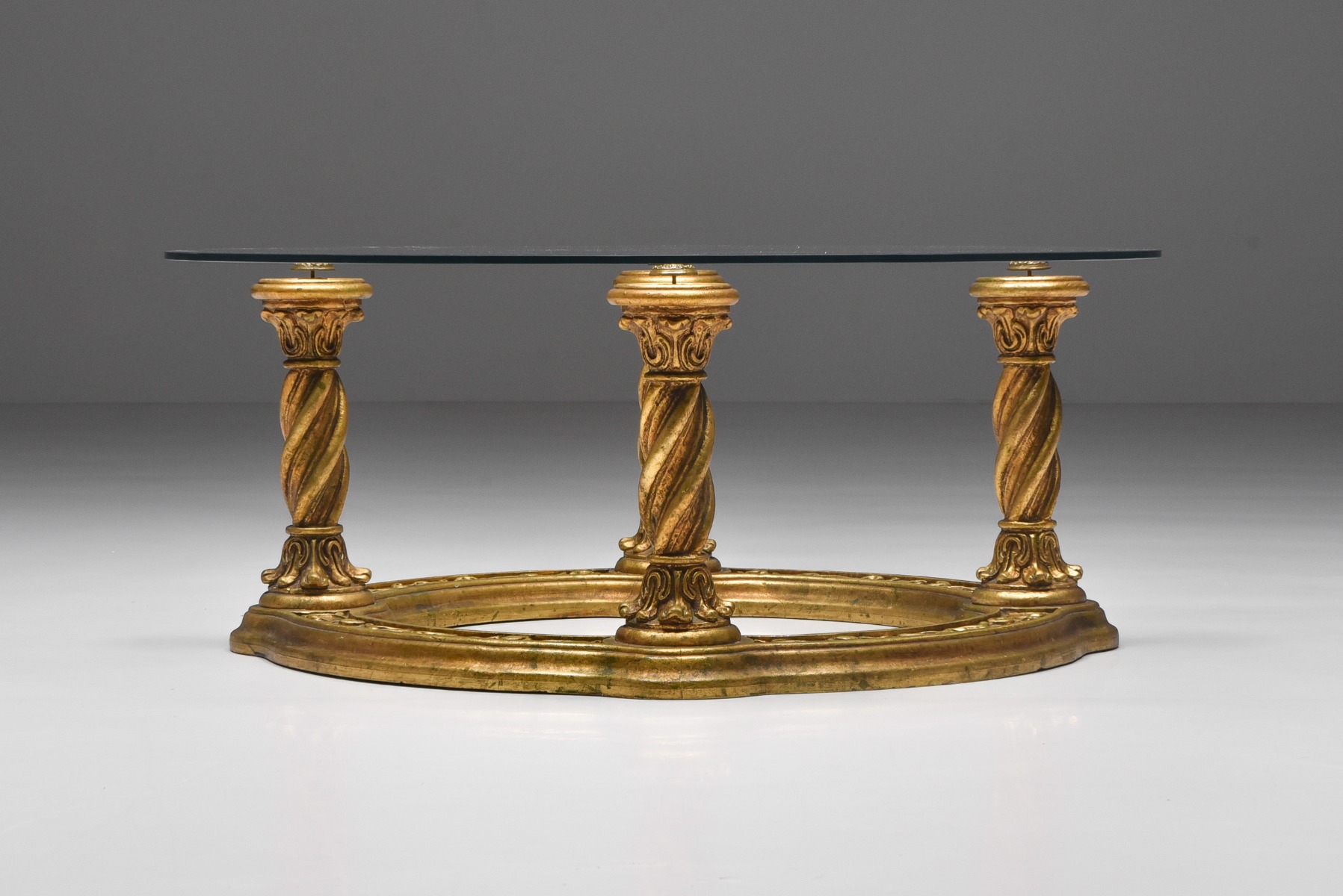 Gold Carved Giltwood Coffee Table - 1940s