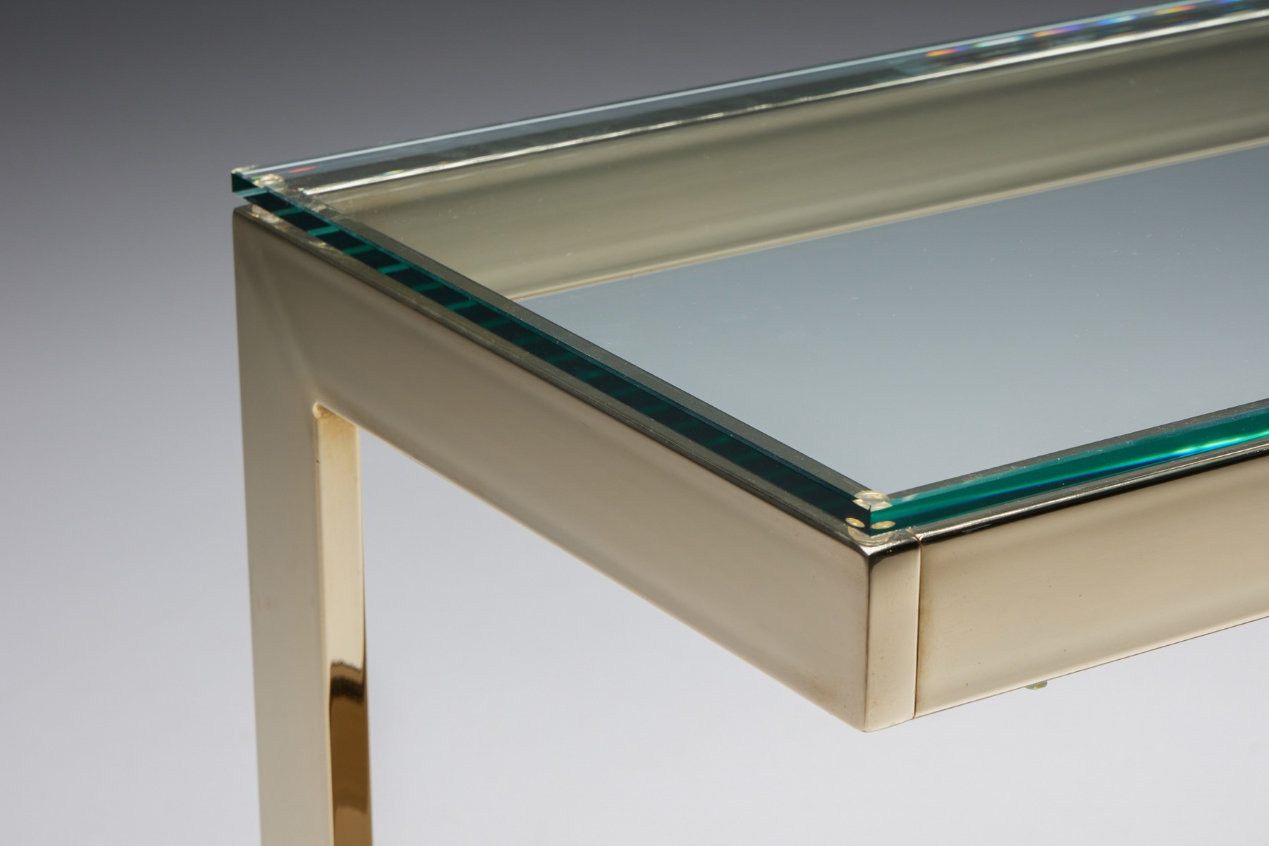 Hollywood Regency Gold Layered Console Table by Maison Jansen - 1970s