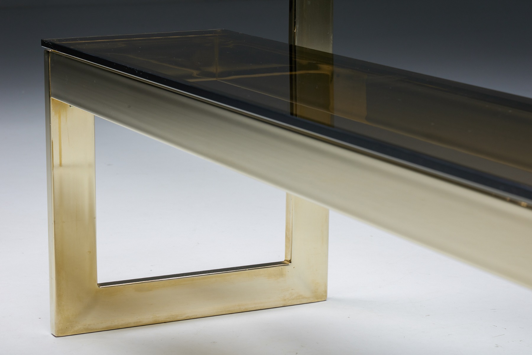 Hollywood Regency Gold Layered Console Table by Maison Jansen - 1970s