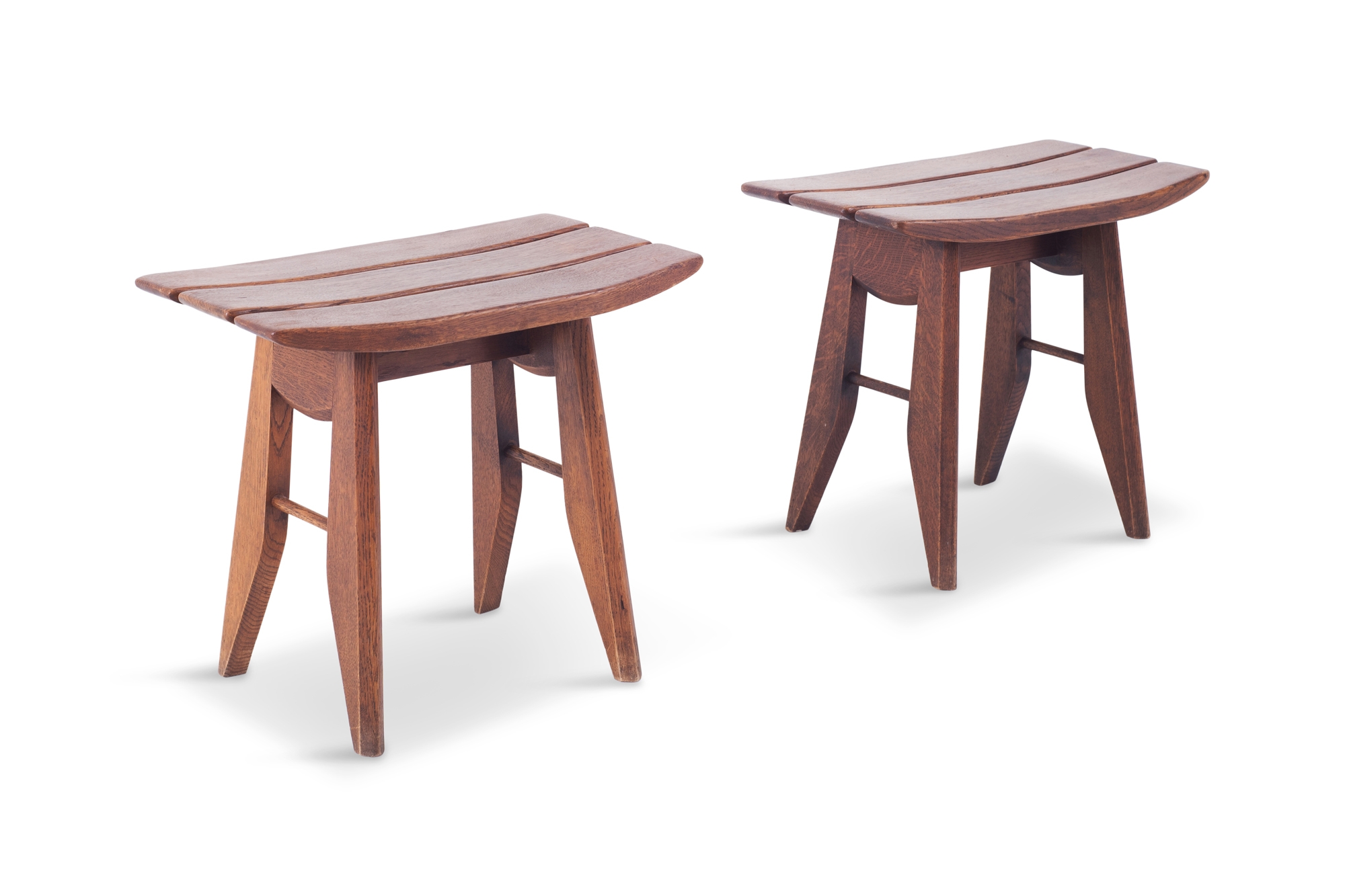 Guillerme et Chambron Vintage Mid-Century Modern Stools - 1960s