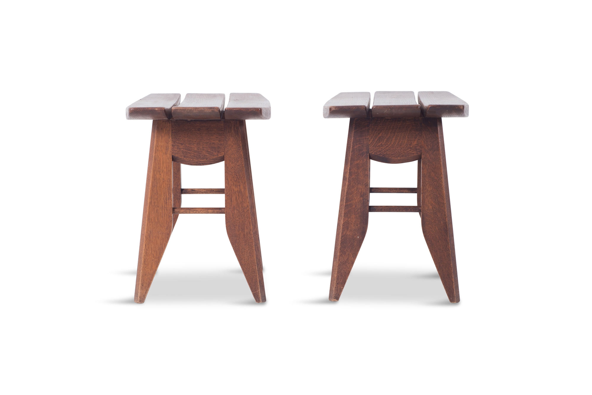Guillerme et Chambron Vintage Mid-Century Modern Stools - 1960s