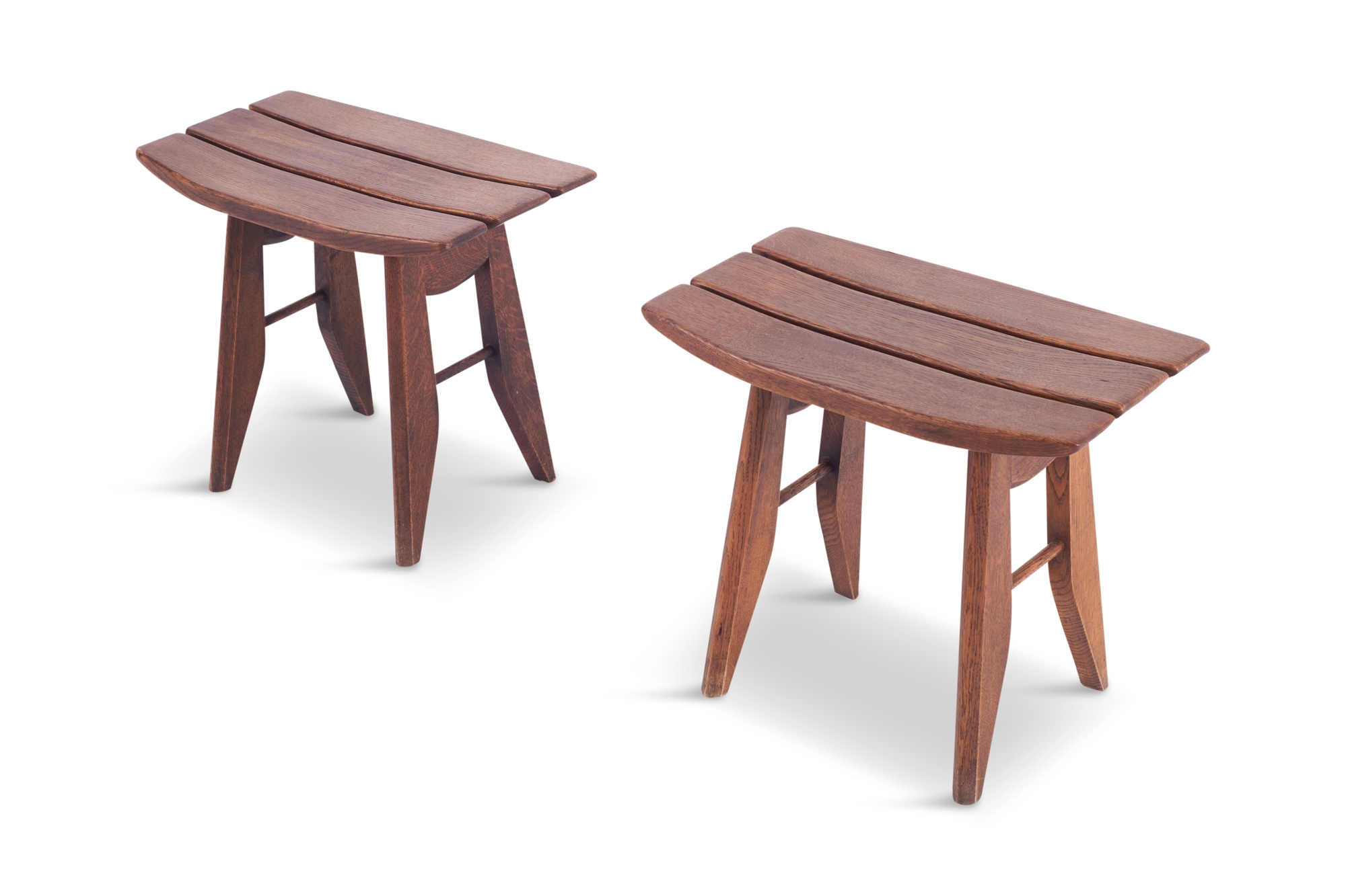 Guillerme et Chambron Vintage Mid-Century Modern Stools - 1960s