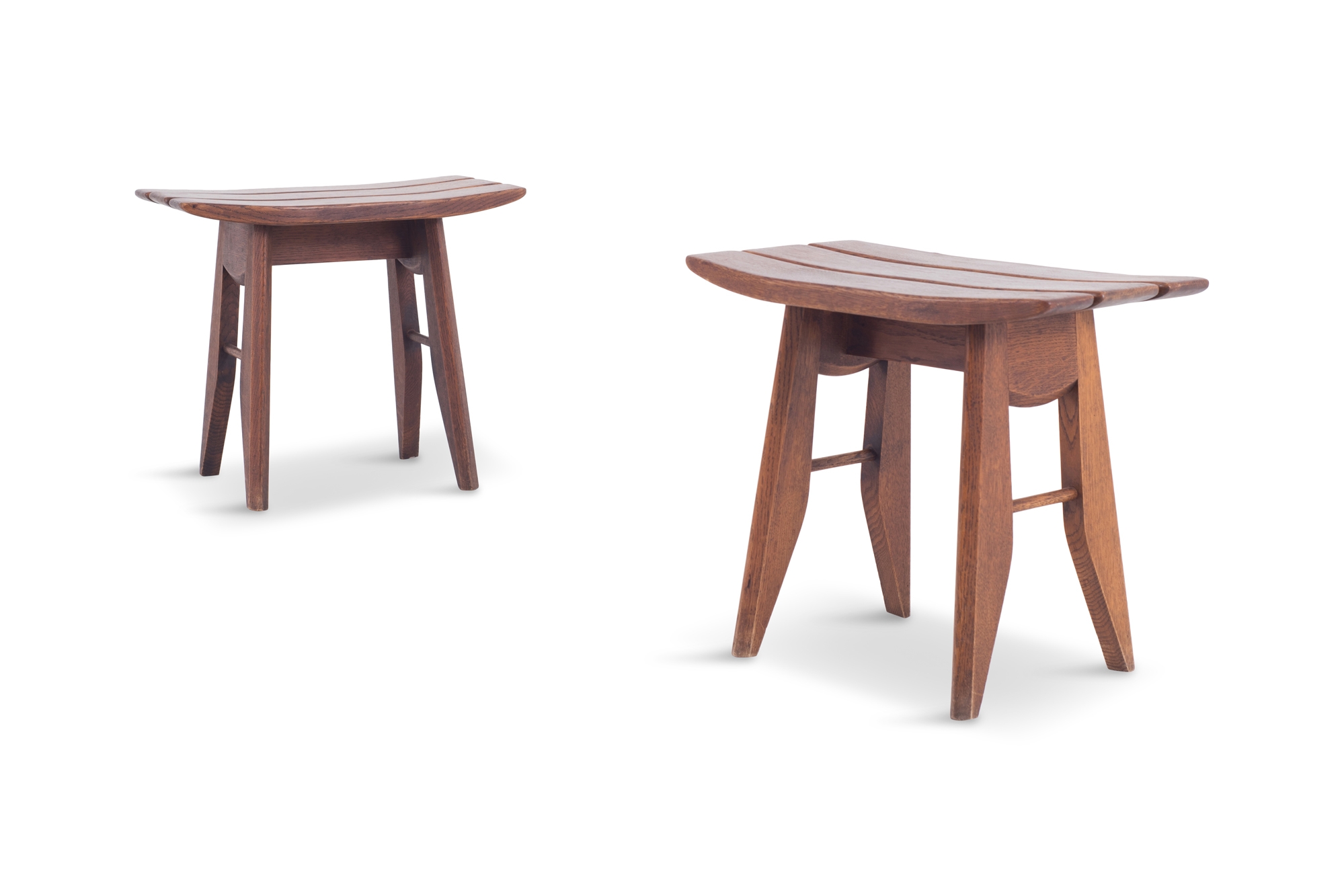 Guillerme et Chambron Vintage Mid-Century Modern Stools - 1960s