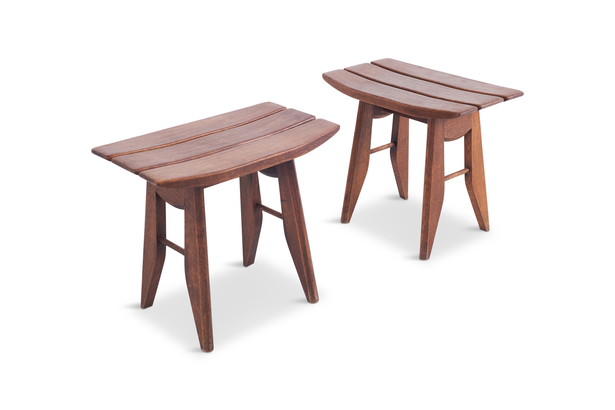 Guillerme et Chambron Vintage Mid-Century Modern Stools - 1960s