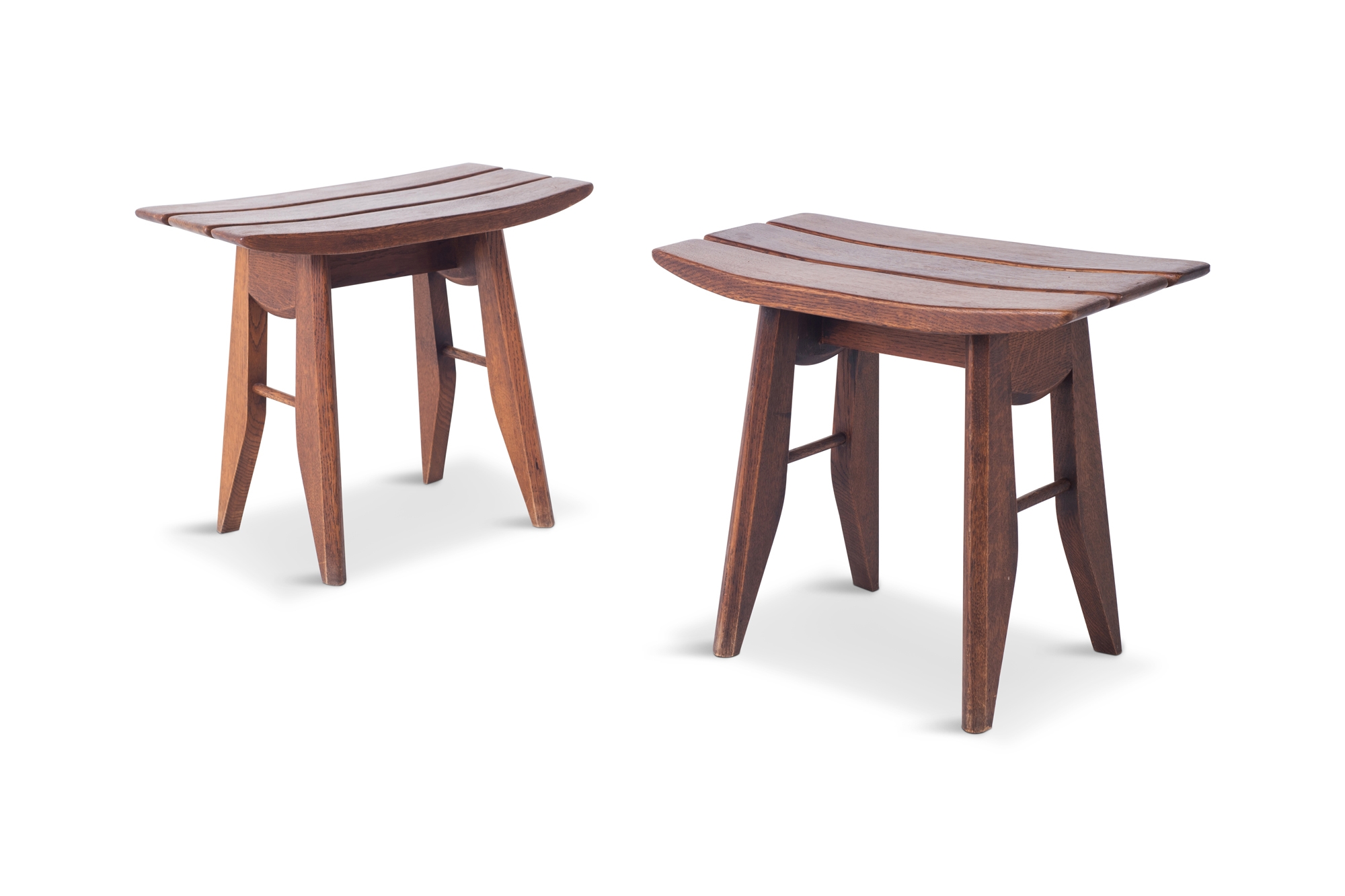 Guillerme et Chambron Vintage Mid-Century Modern Stools - 1960s