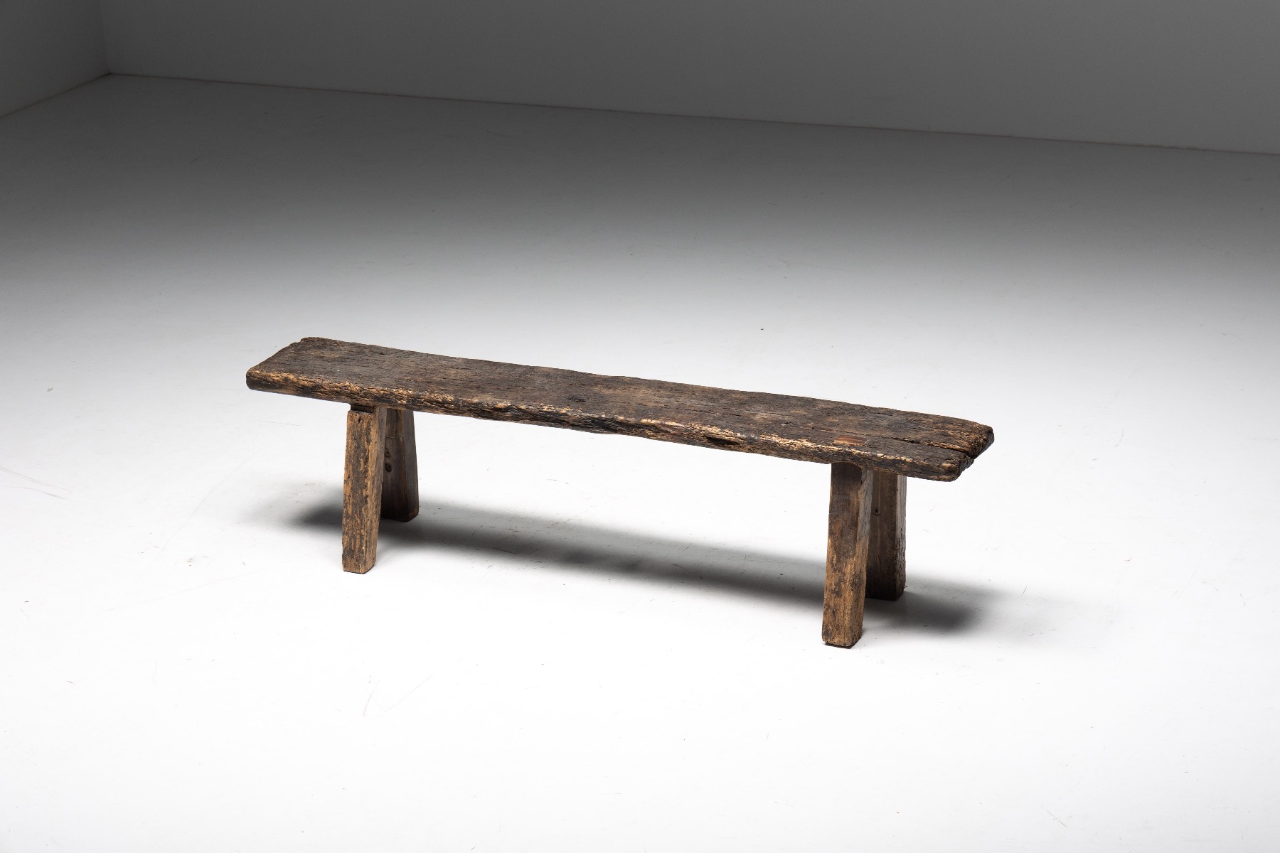 Rustic Art Populaire Bench - Early 20th Century