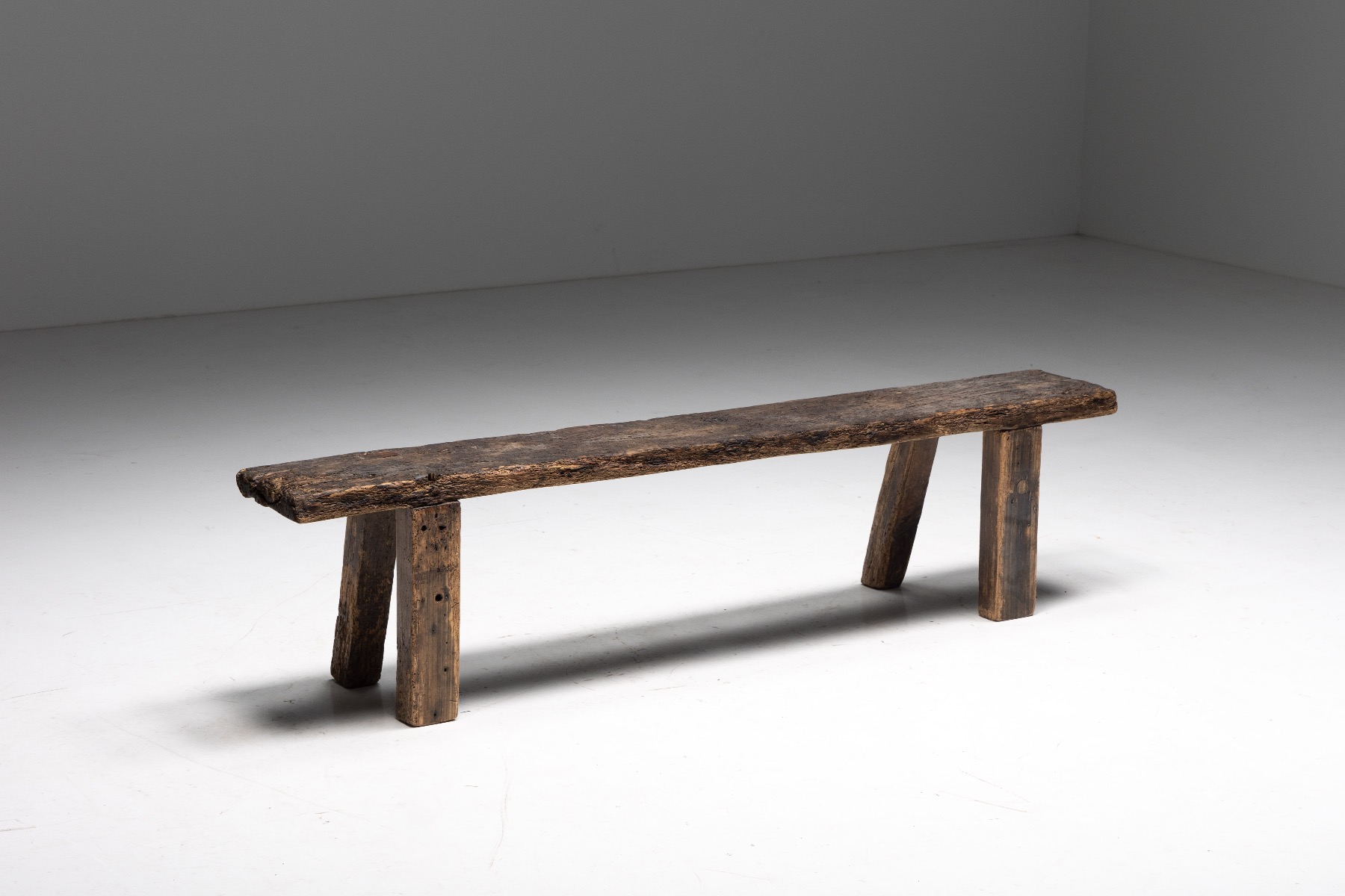 Rustic Art Populaire Bench - Early 20th Century