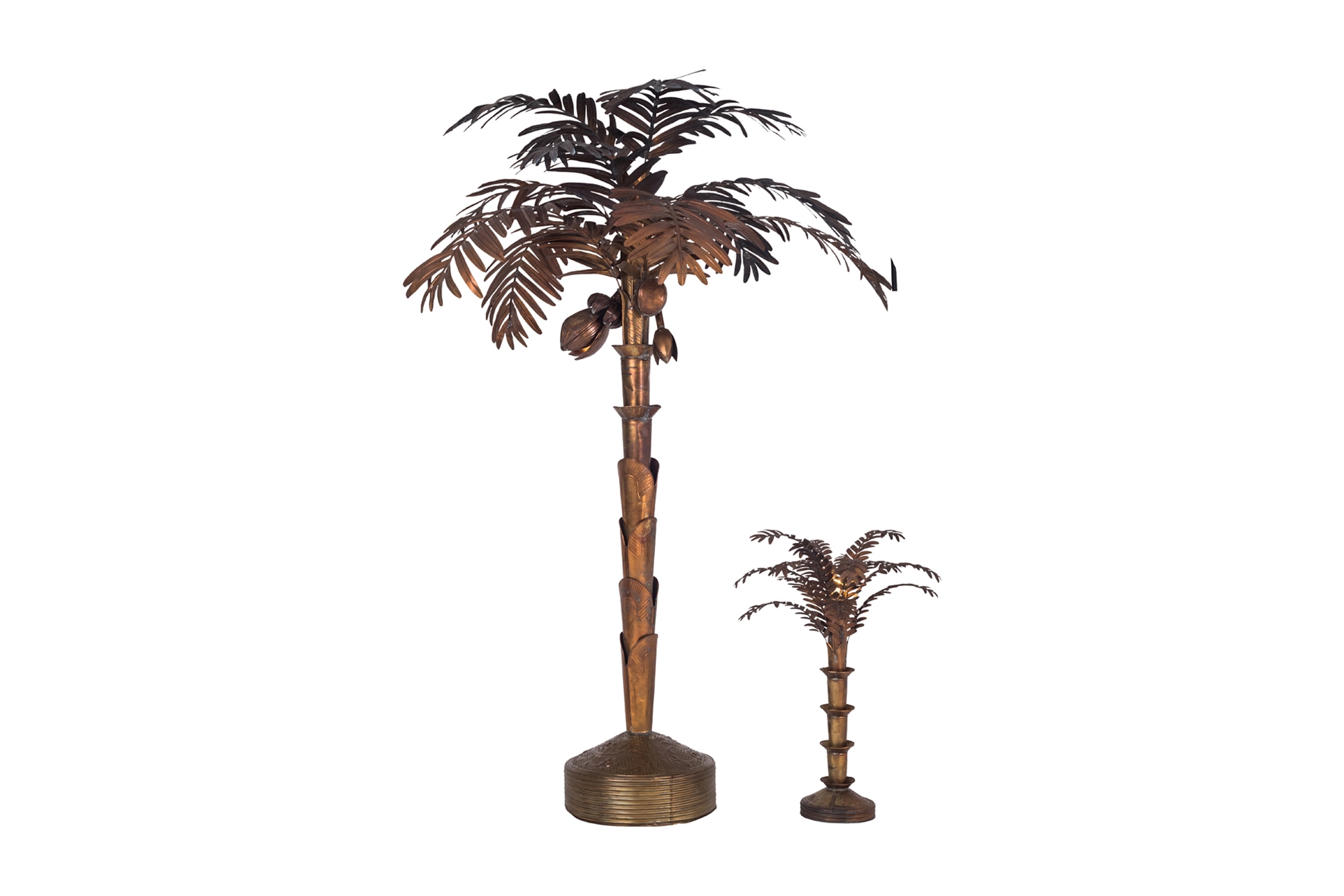 Maison Jansen Palmtree Floor lamp in Copper - 1970s