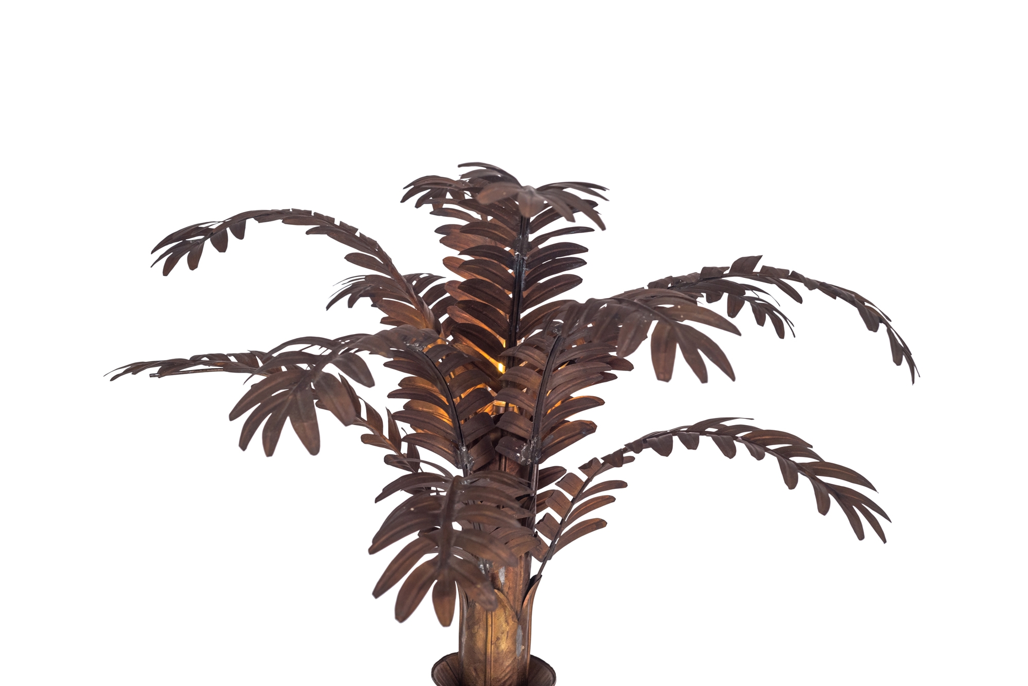 Maison Jansen Style Palmtree Table Lamp In Copper - 1970s