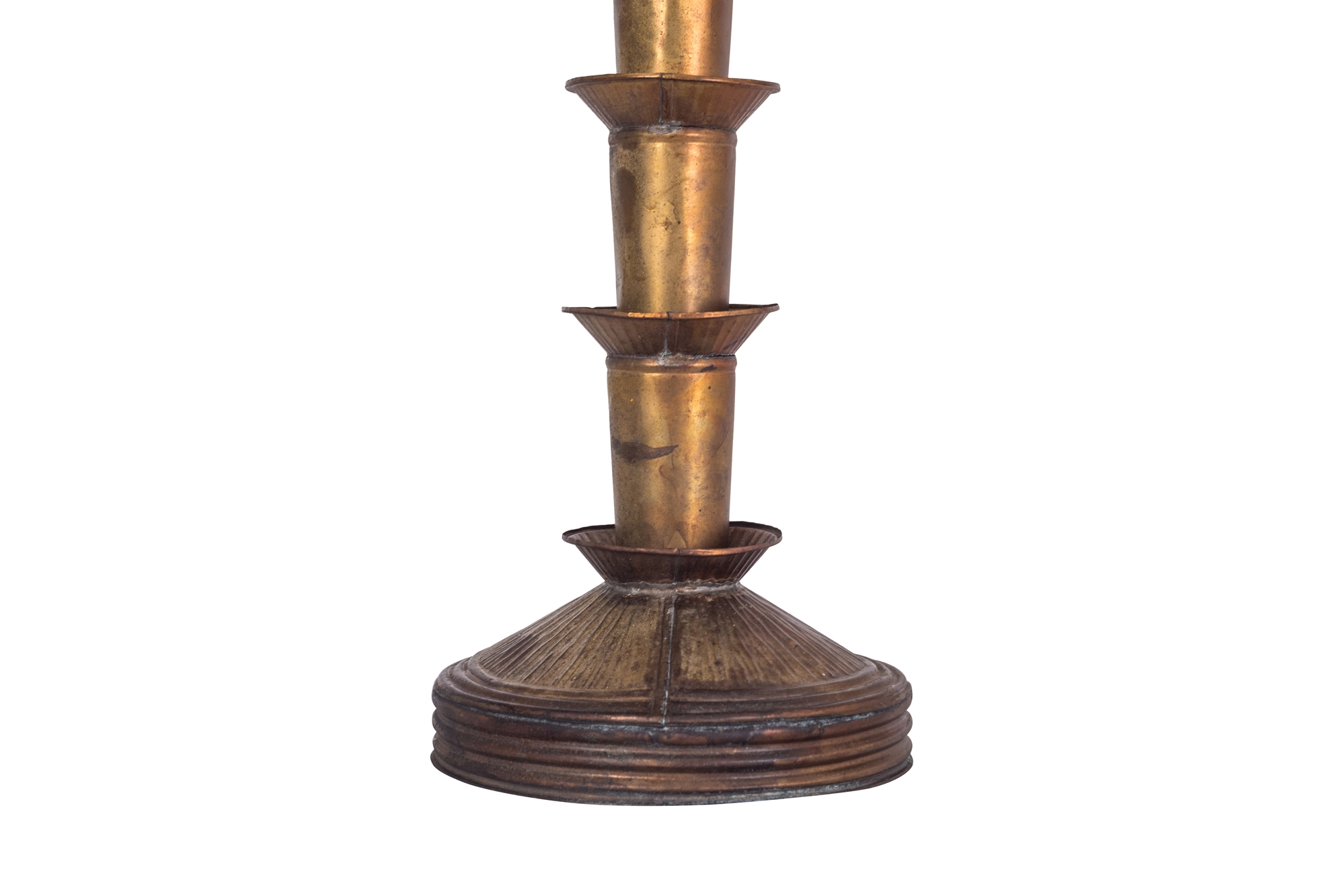 Maison Jansen Style Palmtree Table Lamp In Copper - 1970s