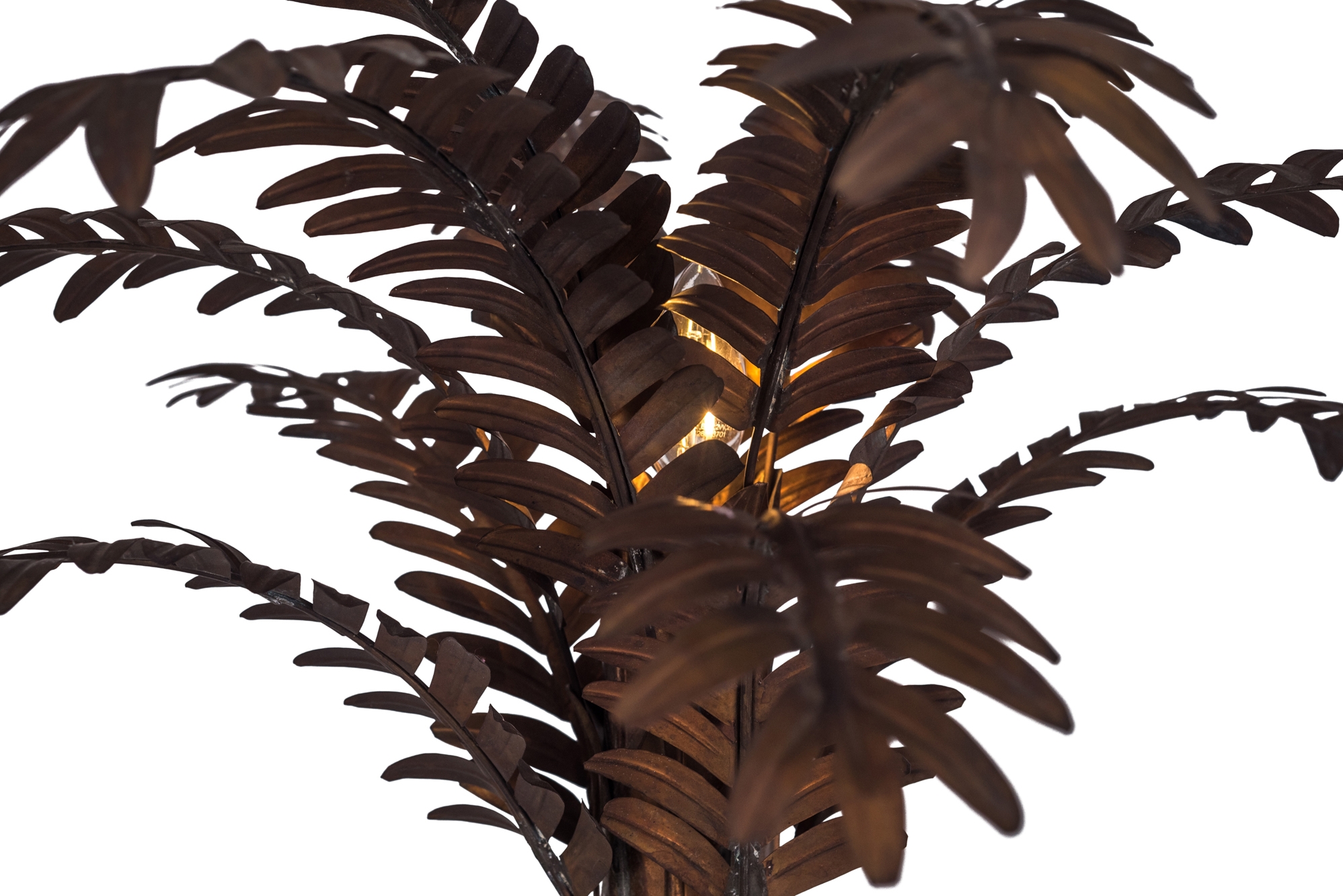 Maison Jansen Style Palmtree Table Lamp In Copper - 1970s