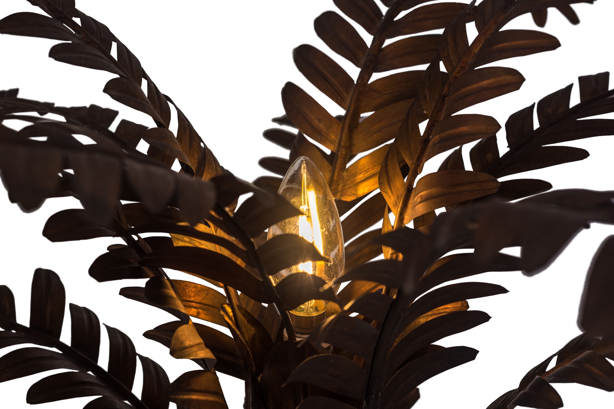 Maison Jansen Style Palmtree Table Lamp In Copper - 1970s