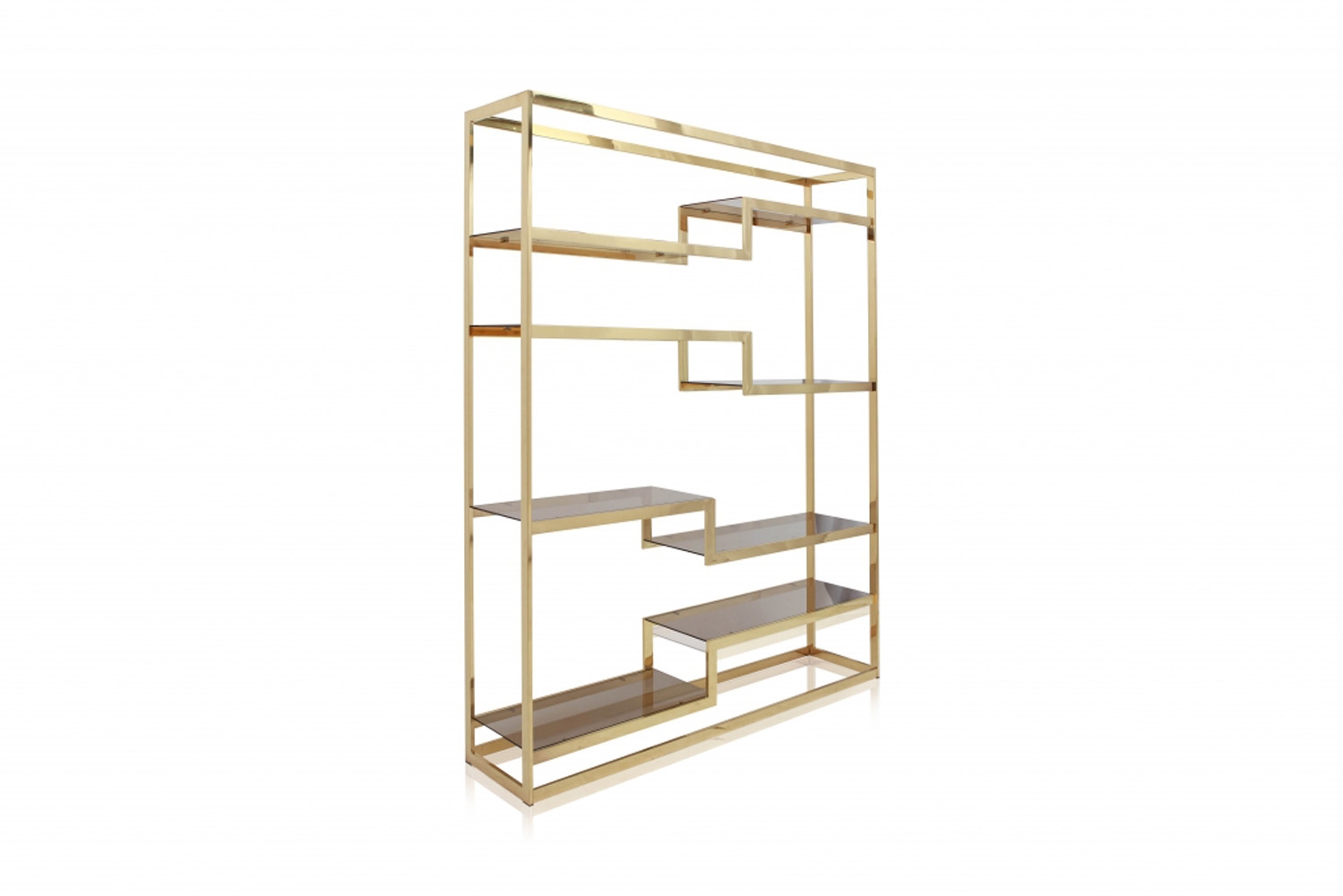 Glass And Golden Etagere, Belgo Chrom - 1980s