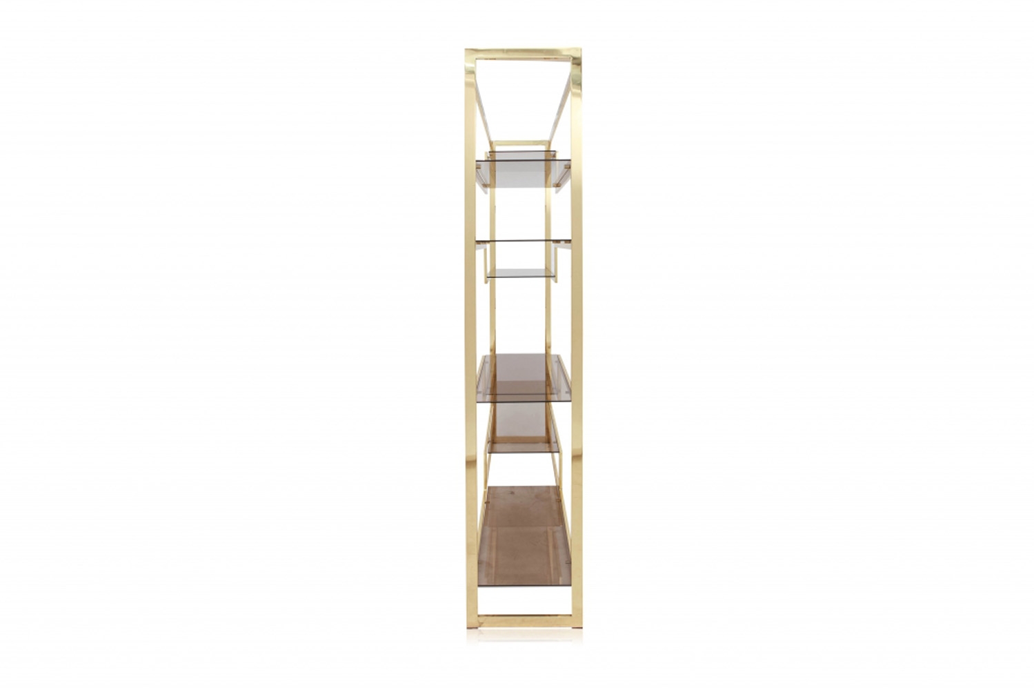 Glass And Golden Etagere, Belgo Chrom - 1980s