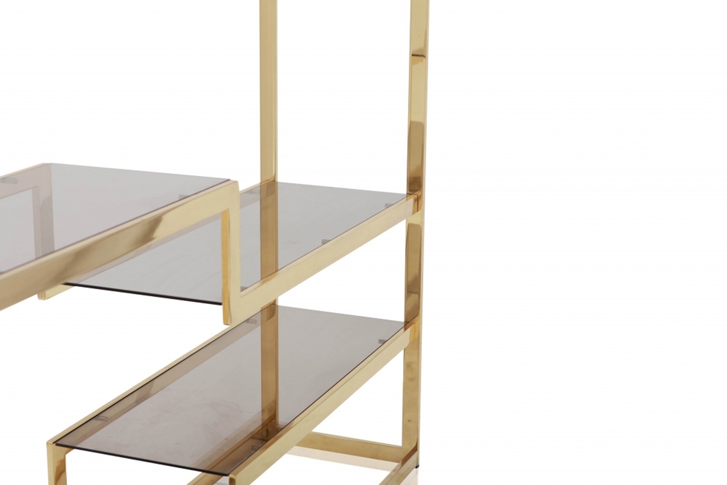 Glass And Golden Etagere, Belgo Chrom - 1980s