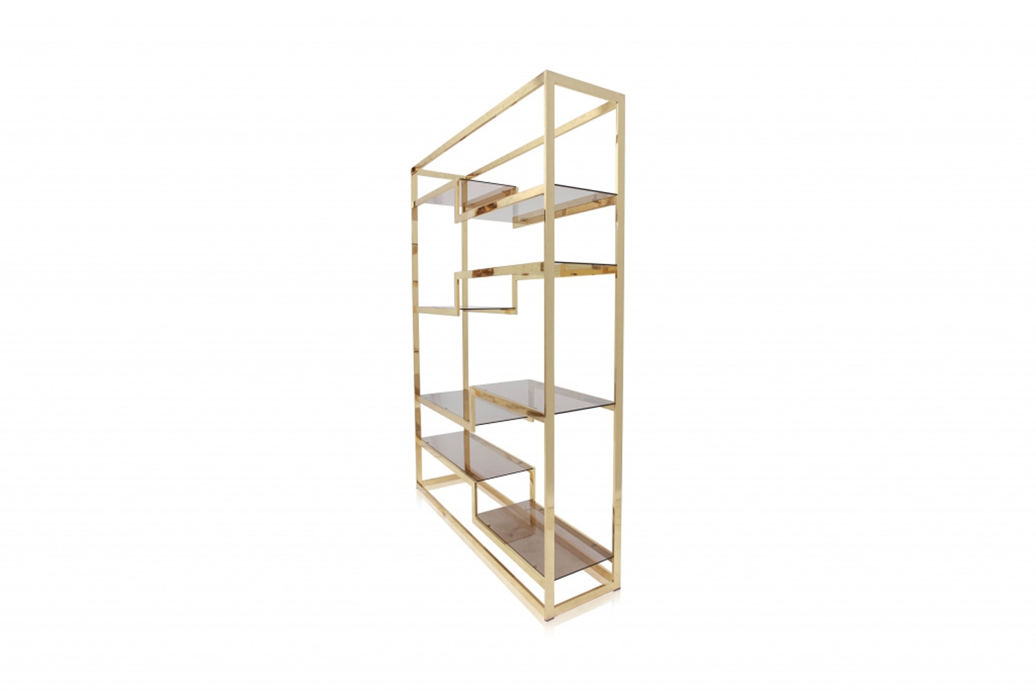 Glass And Golden Etagere, Belgo Chrom - 1980s