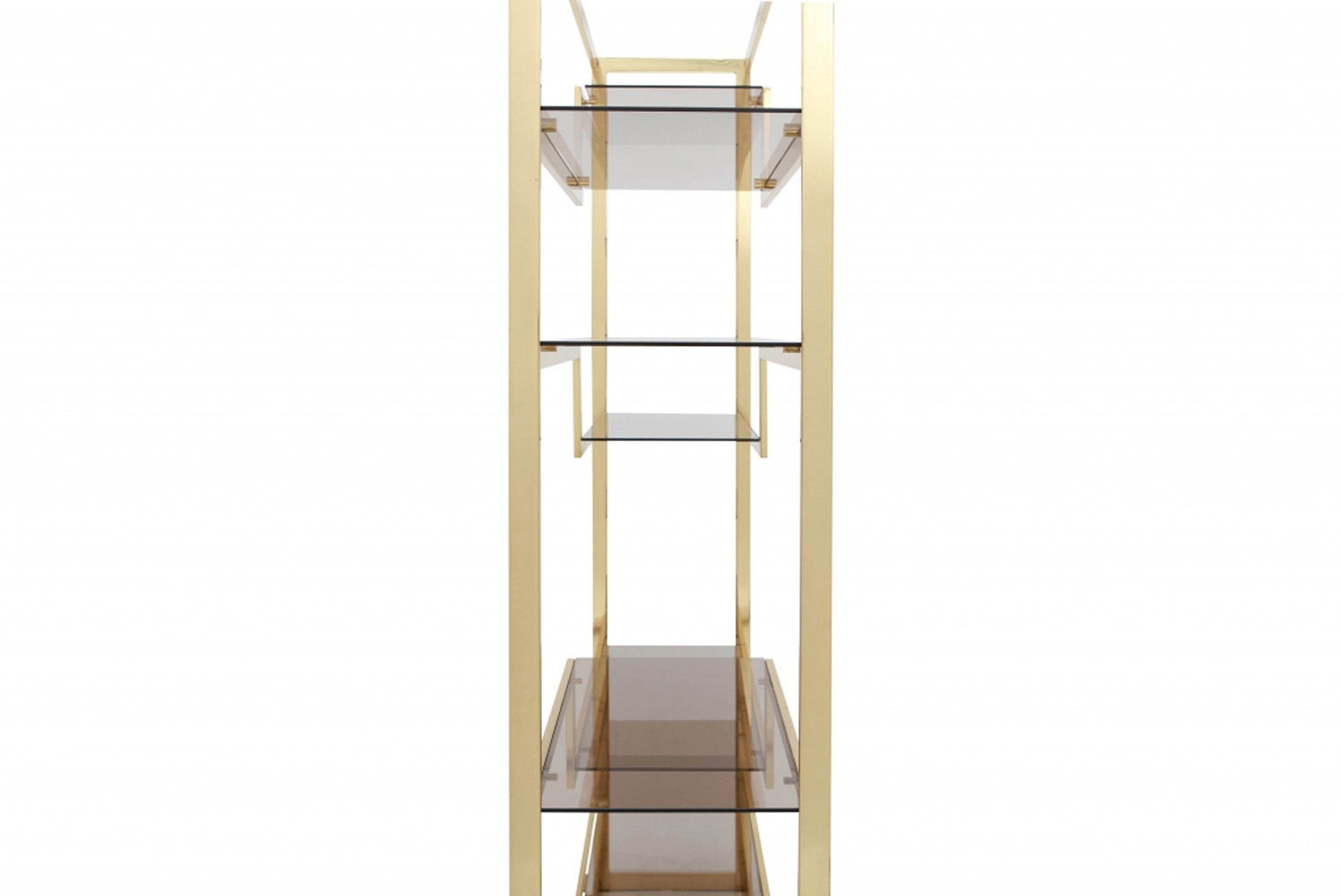 Glass And Golden Etagere, Belgo Chrom - 1980s