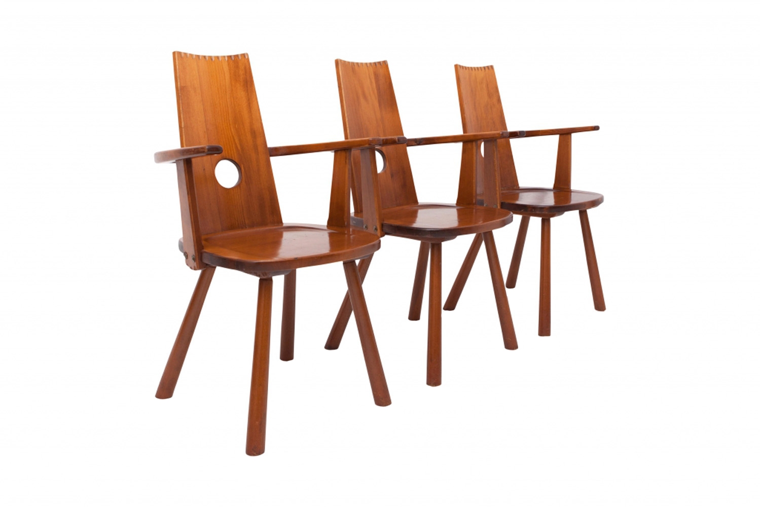 Wooden Dutch Dining Chairs - 1960s
