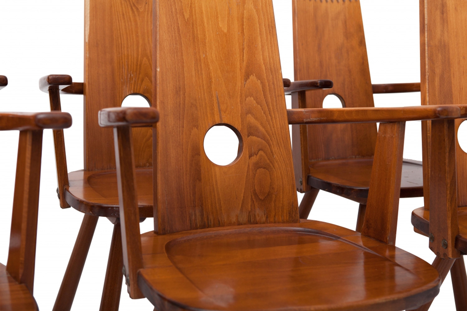 Wooden Dutch Dining Chairs - 1960s