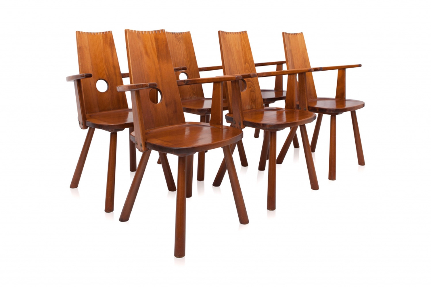 Wooden Dutch Dining Chairs - 1960s