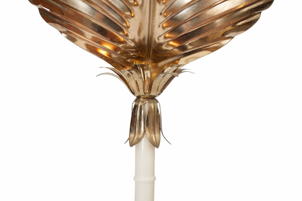 Gold Brass Palm Tree Floor Lamp - 1970s