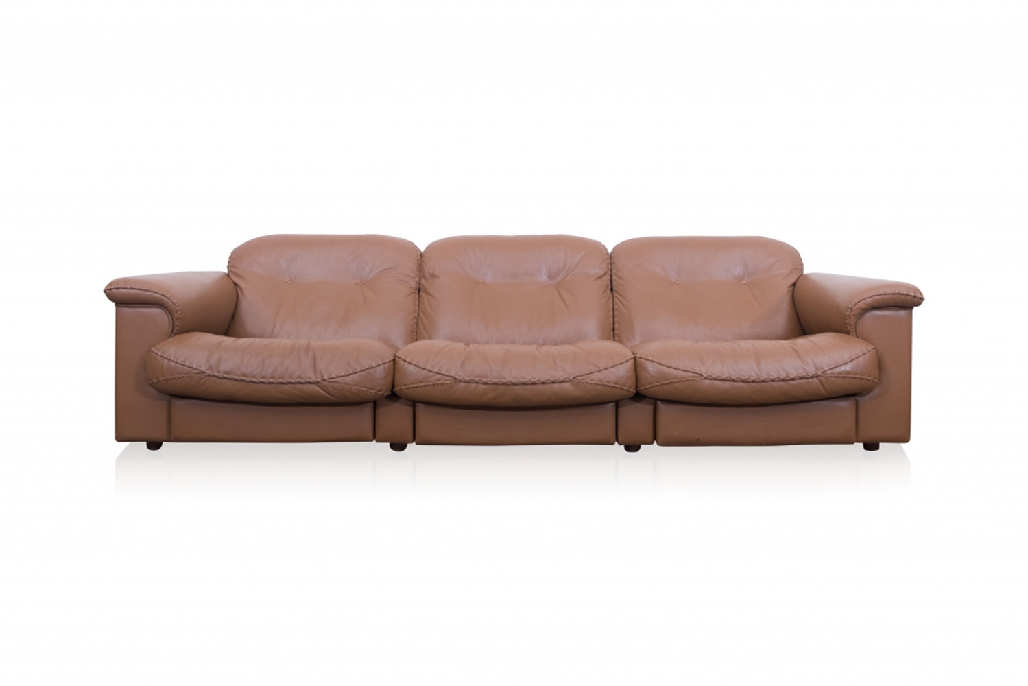 De Sede Brown Leather Three Seater Sofa - 1960s