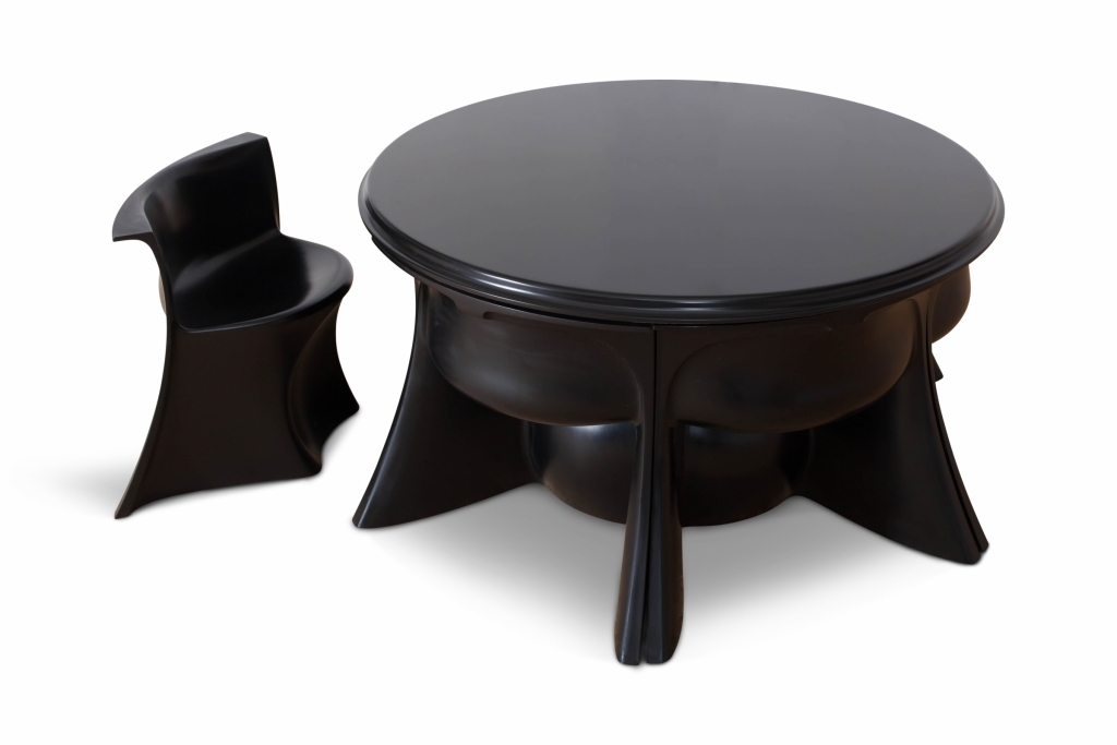 Black Dining Room Set By Pierluigi Spadolini - 1971