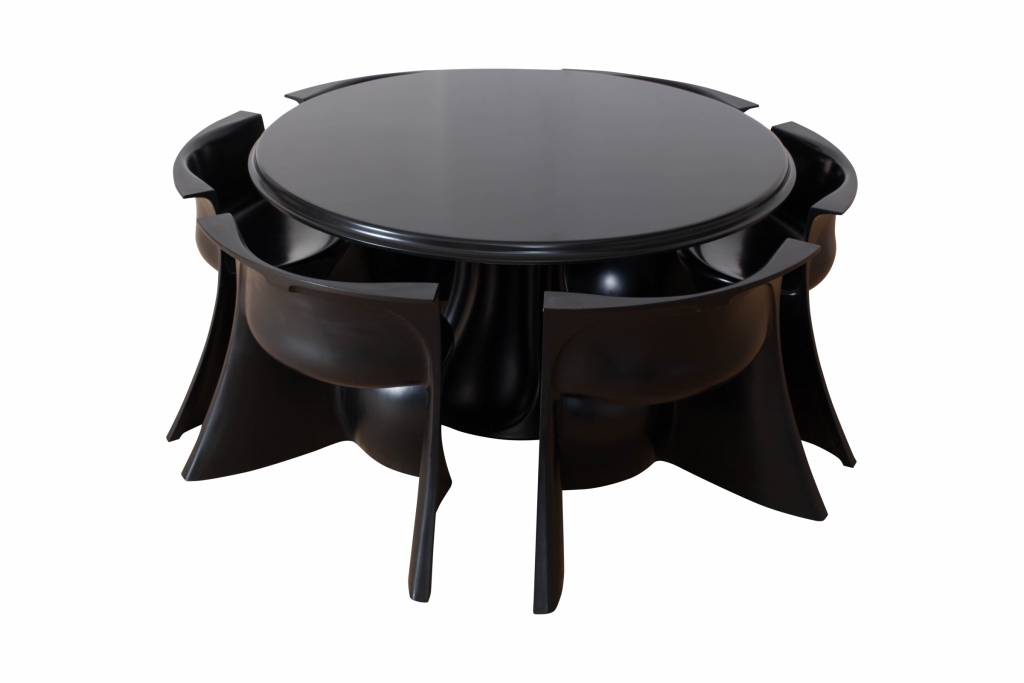 Black Dining Room Set By Pierluigi Spadolini - 1971