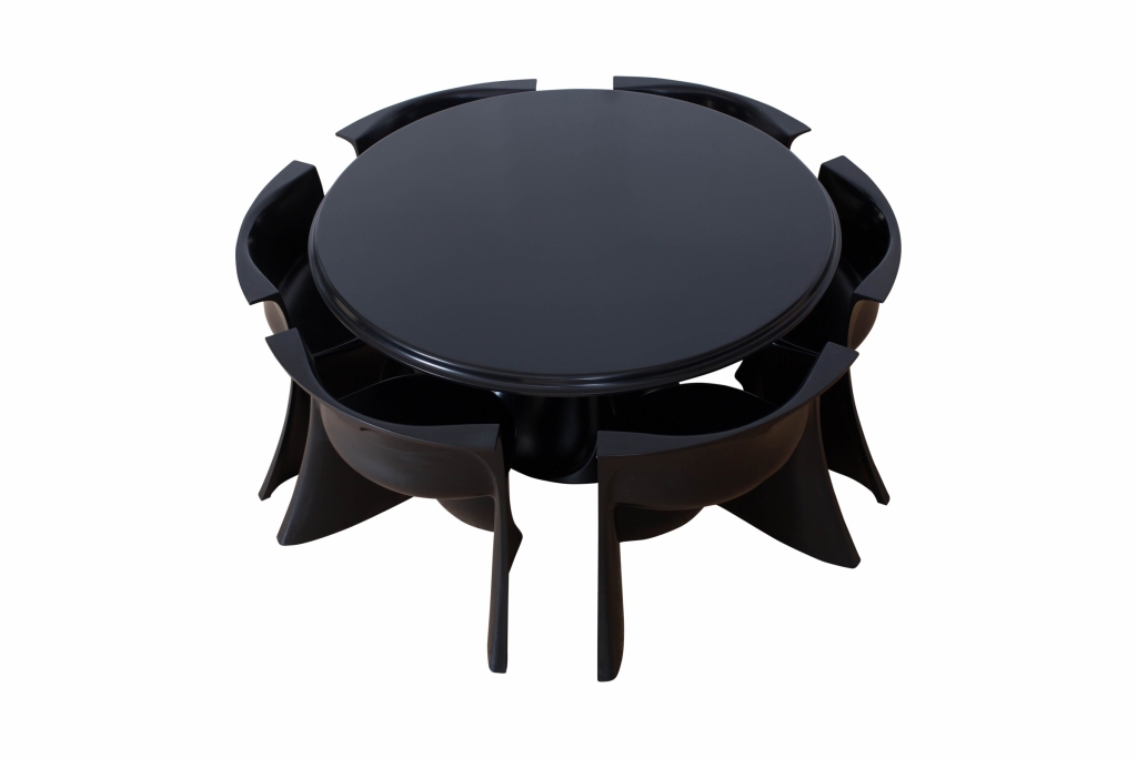 Black Dining Room Set By Pierluigi Spadolini - 1971