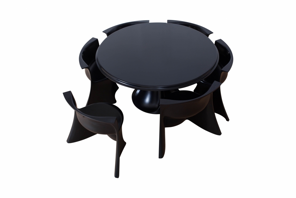 Black Dining Room Set By Pierluigi Spadolini - 1971
