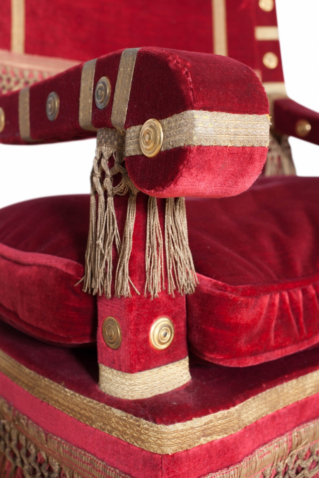 Red Velvet Italian Throne Chairs - 1940s