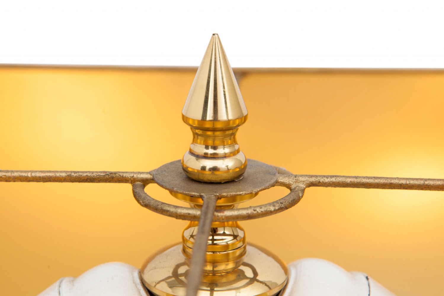 Gold Plated Brass Etched Table Lamp - 1980s