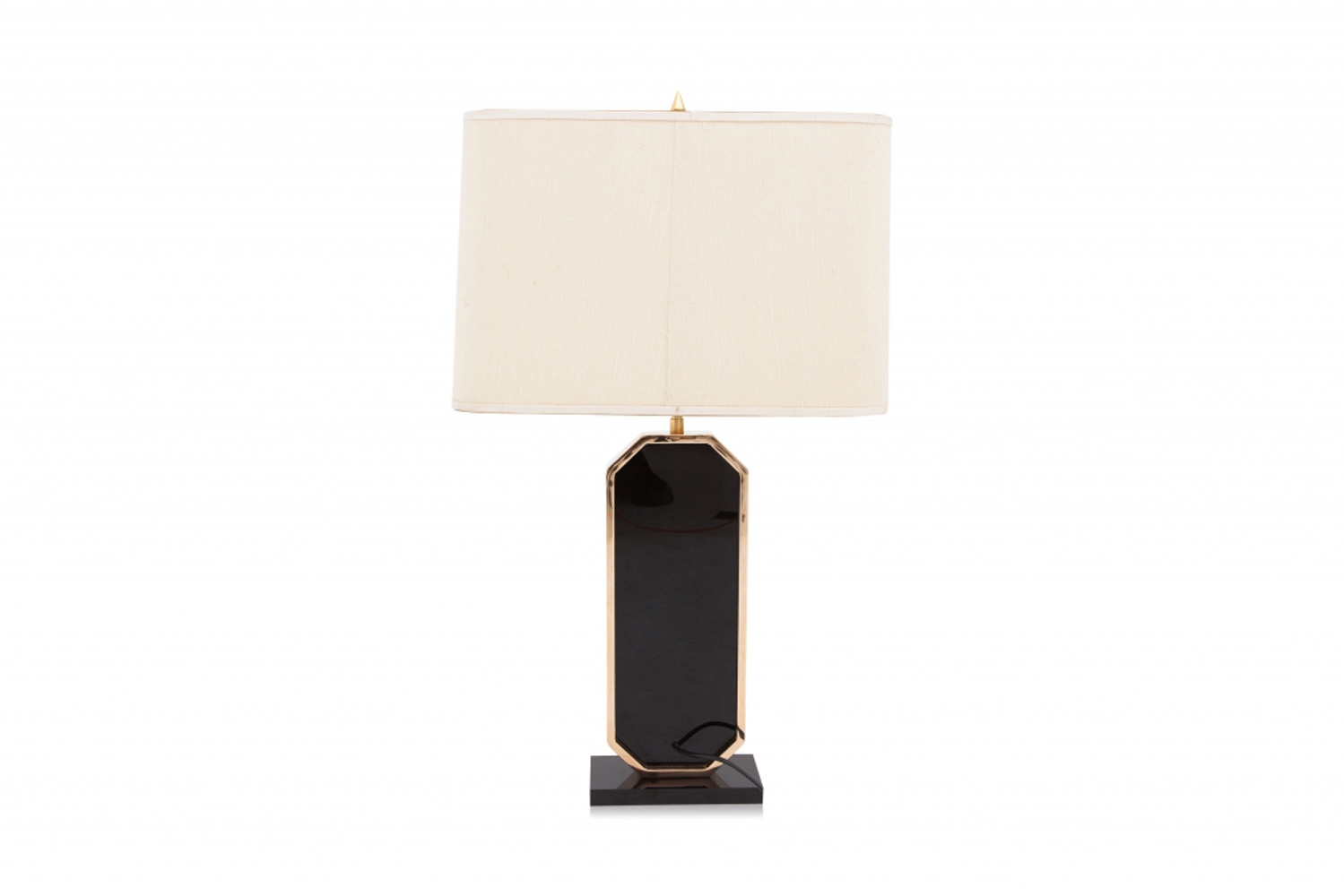 Gold Plated Brass Etched Table Lamp - 1980s