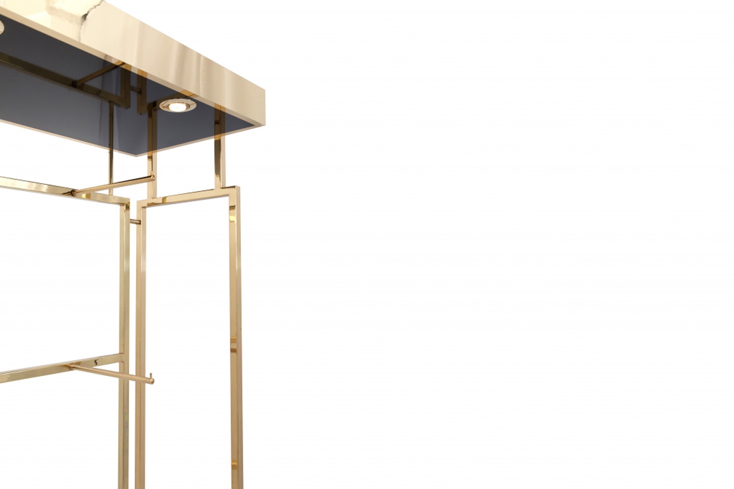 Black Lacquer And Brass Étagère Display Unit - 2000s