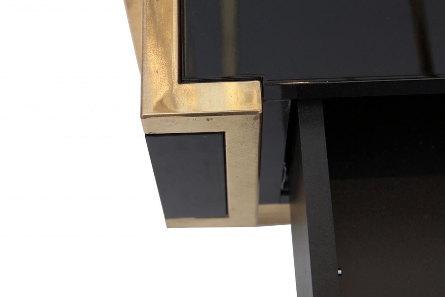 Black Lacquer And Brass Étagère Display Unit - 2000s