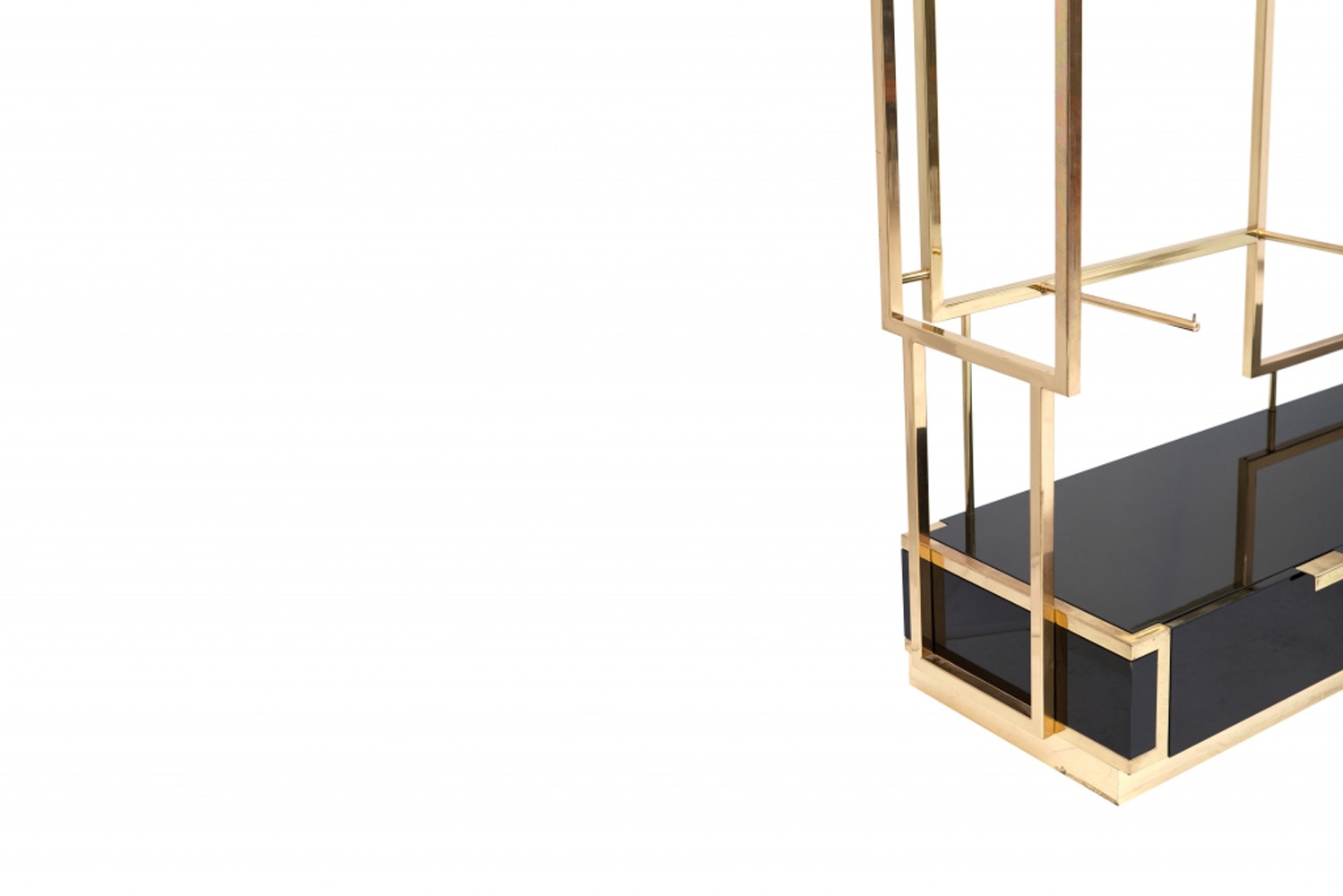 Black Lacquer And Brass Étagère Display Unit - 2000s