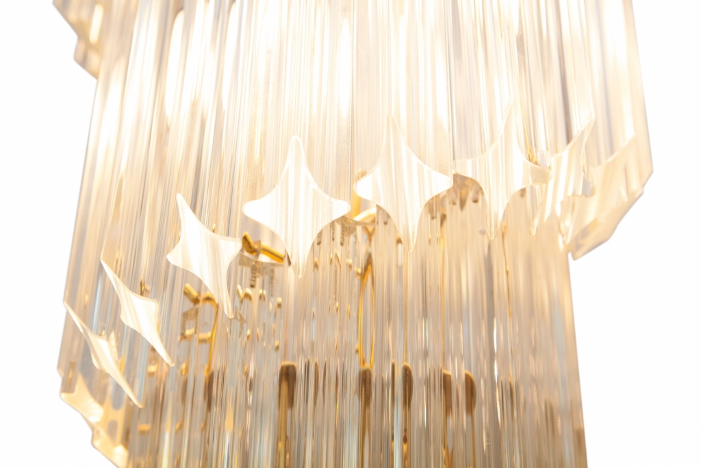 Crystal Glass Spiralling Chandelier, Venini Murano - 1960s