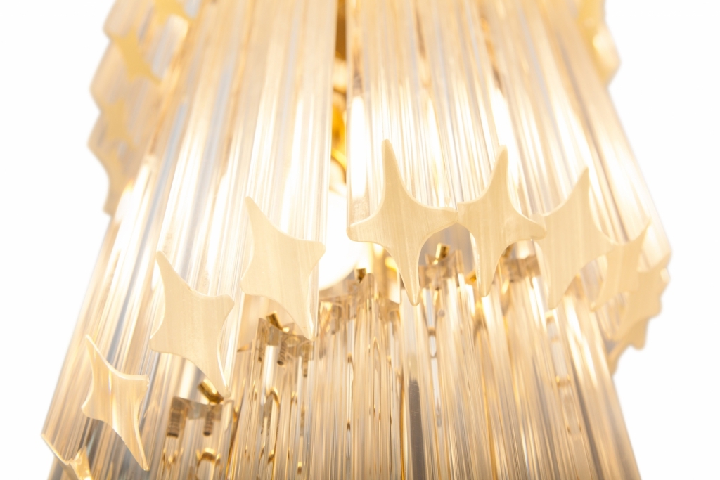 Crystal Glass Spiralling Chandelier, Venini Murano - 1960s