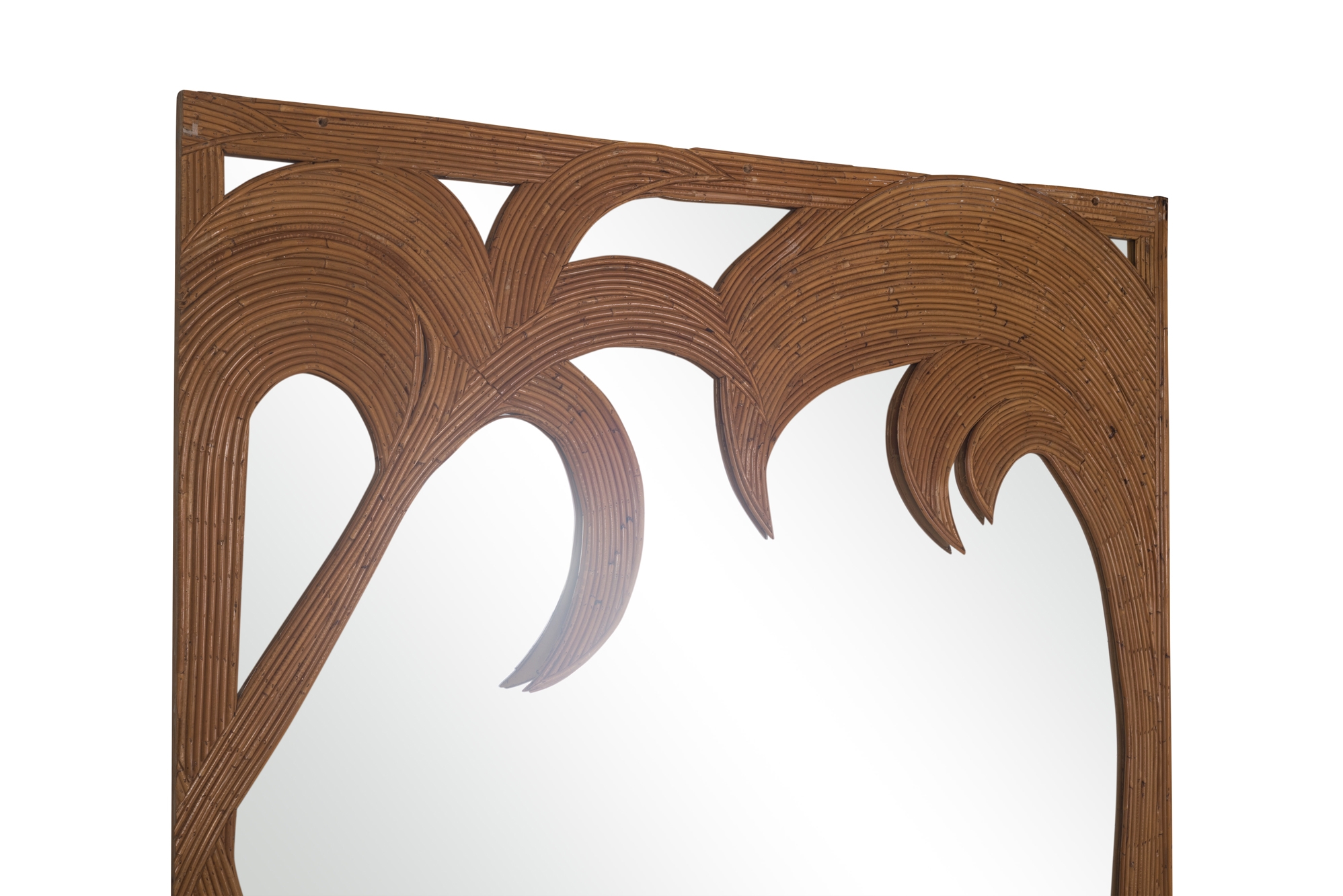 Vivai del Sud pair of Bamboo Palmtree Mirrors - 1970s