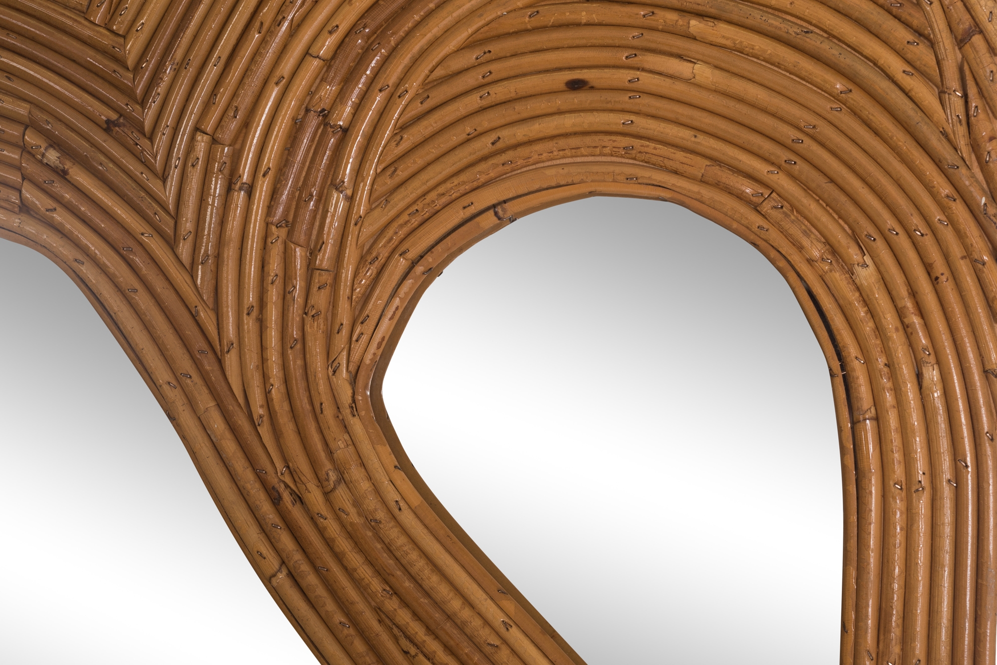 Vivai del Sud pair of Bamboo Palmtree Mirrors - 1970s