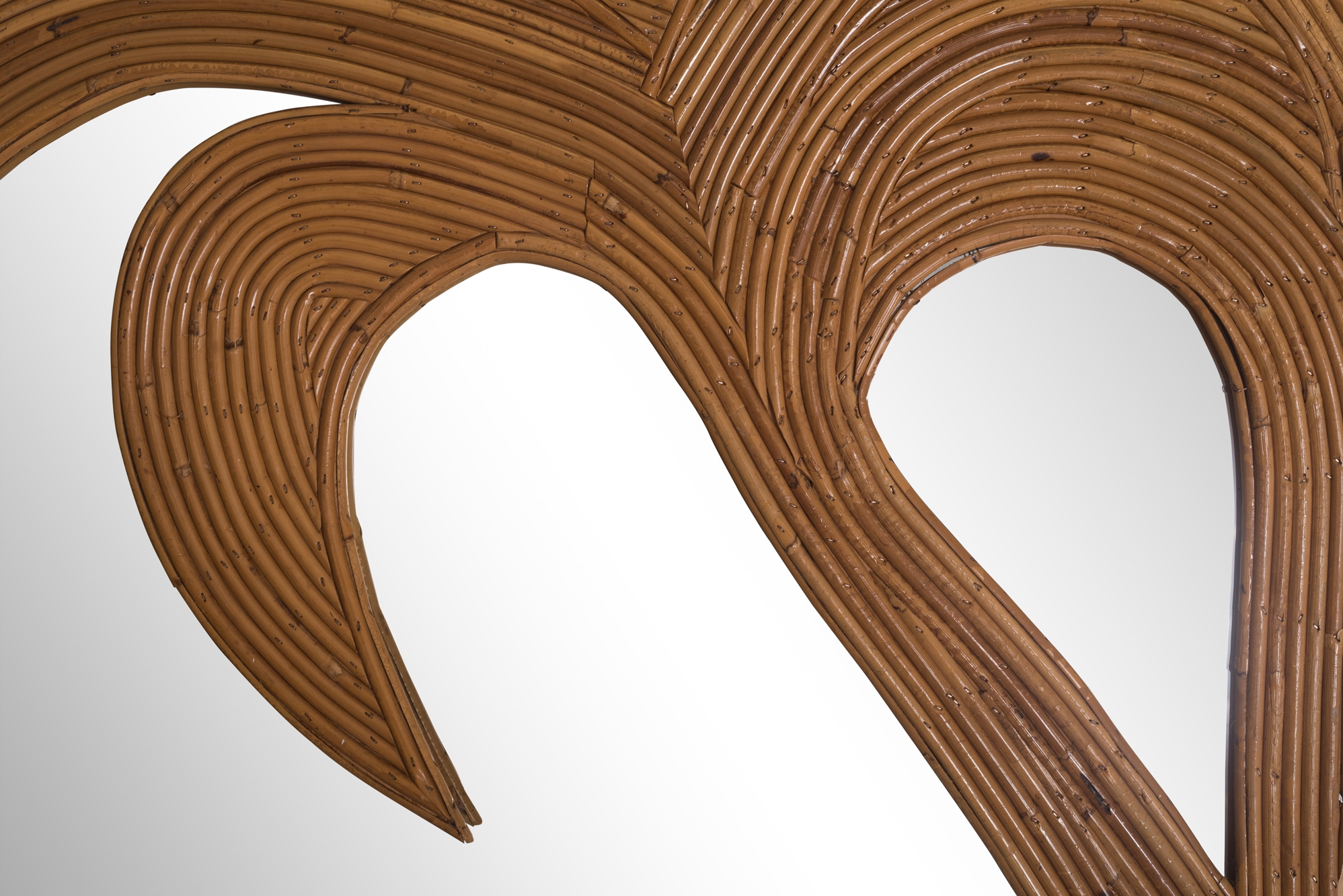 Vivai del Sud pair of Bamboo Palmtree Mirrors - 1970s