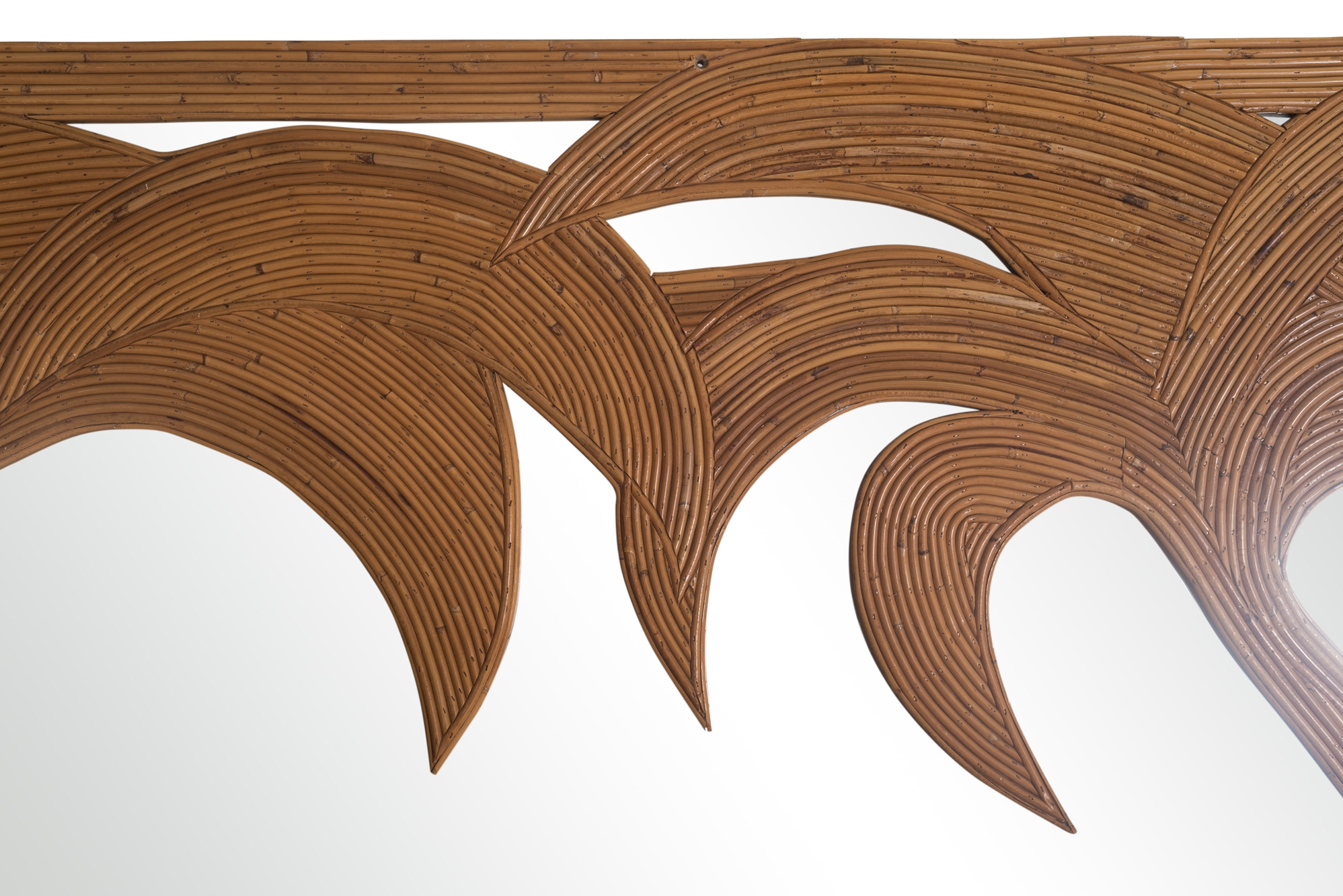 Vivai del Sud pair of Bamboo Palmtree Mirrors - 1970s