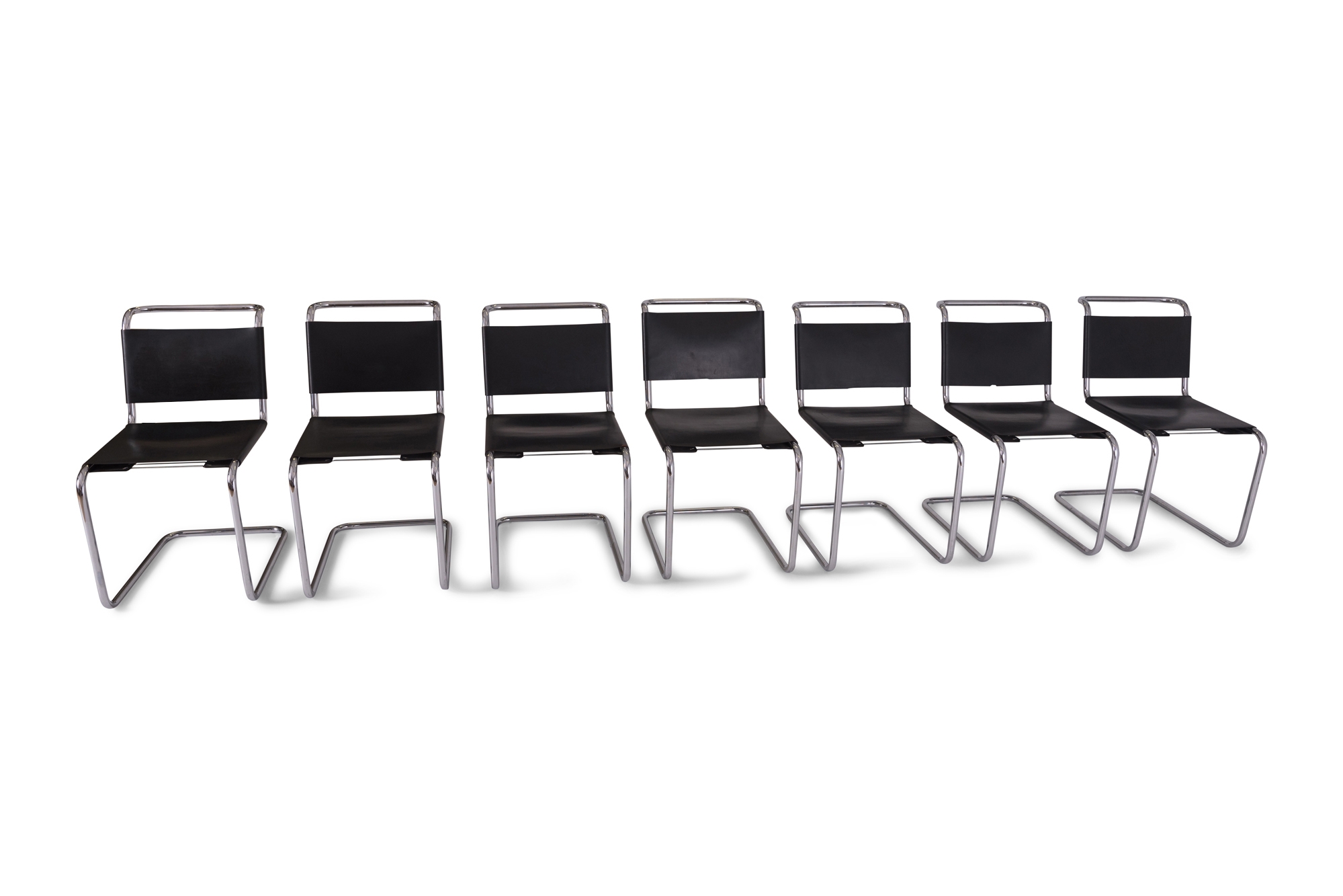 Marcel Breuer B33 Leather Dining Chairs - 1950s