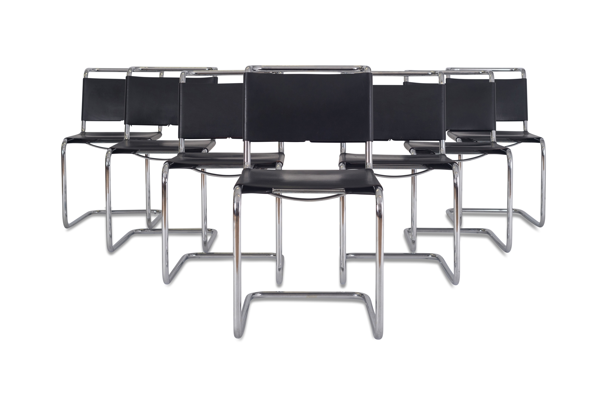 Marcel Breuer B33 Leather Dining Chairs - 1950s