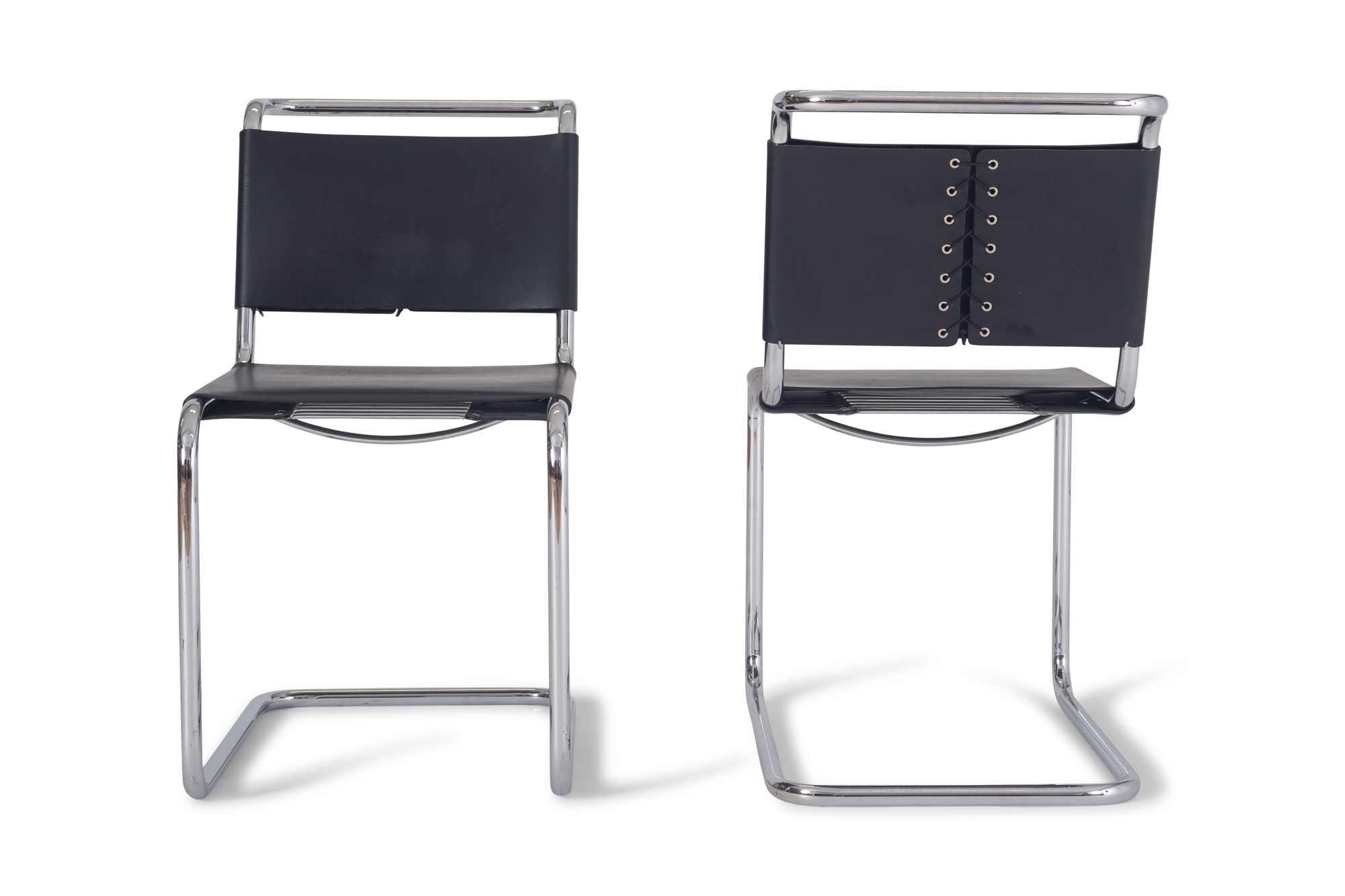 Marcel Breuer B33 Leather Dining Chairs - 1950s