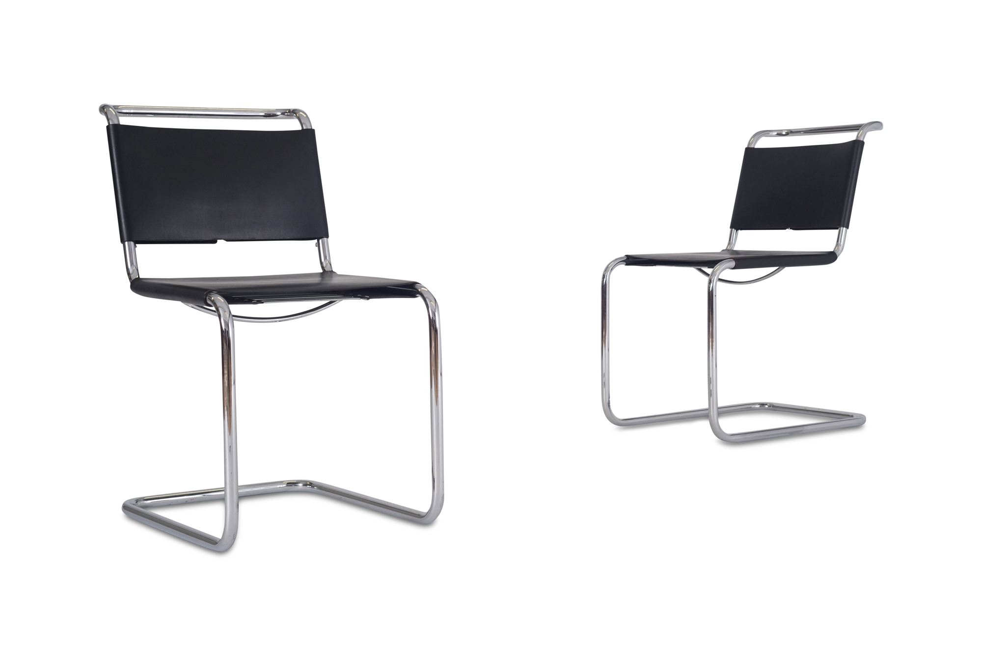 Marcel Breuer B33 Leather Dining Chairs - 1950s