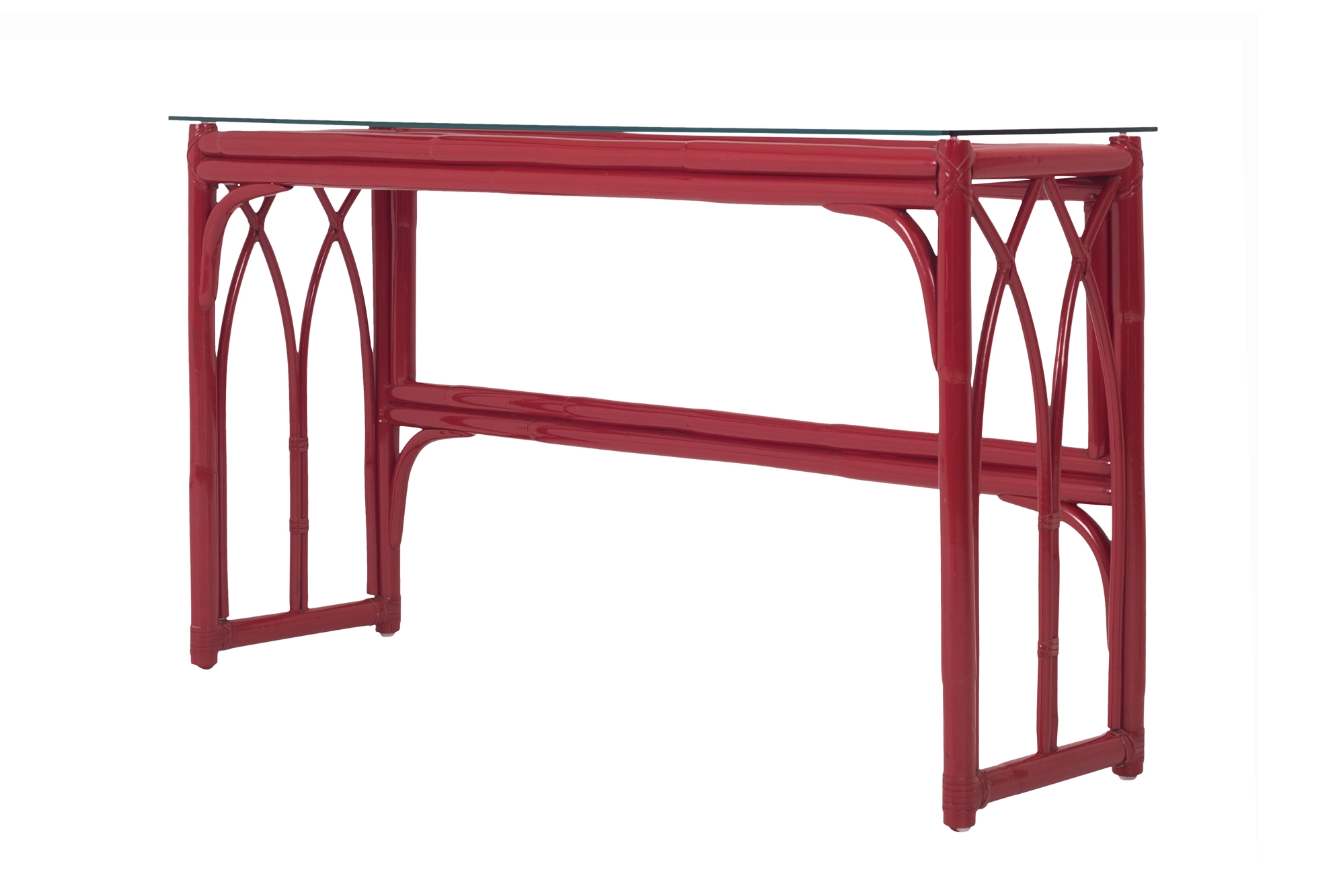 Lacquered Bamboo Vanity Table In Regency Style - 1970s
