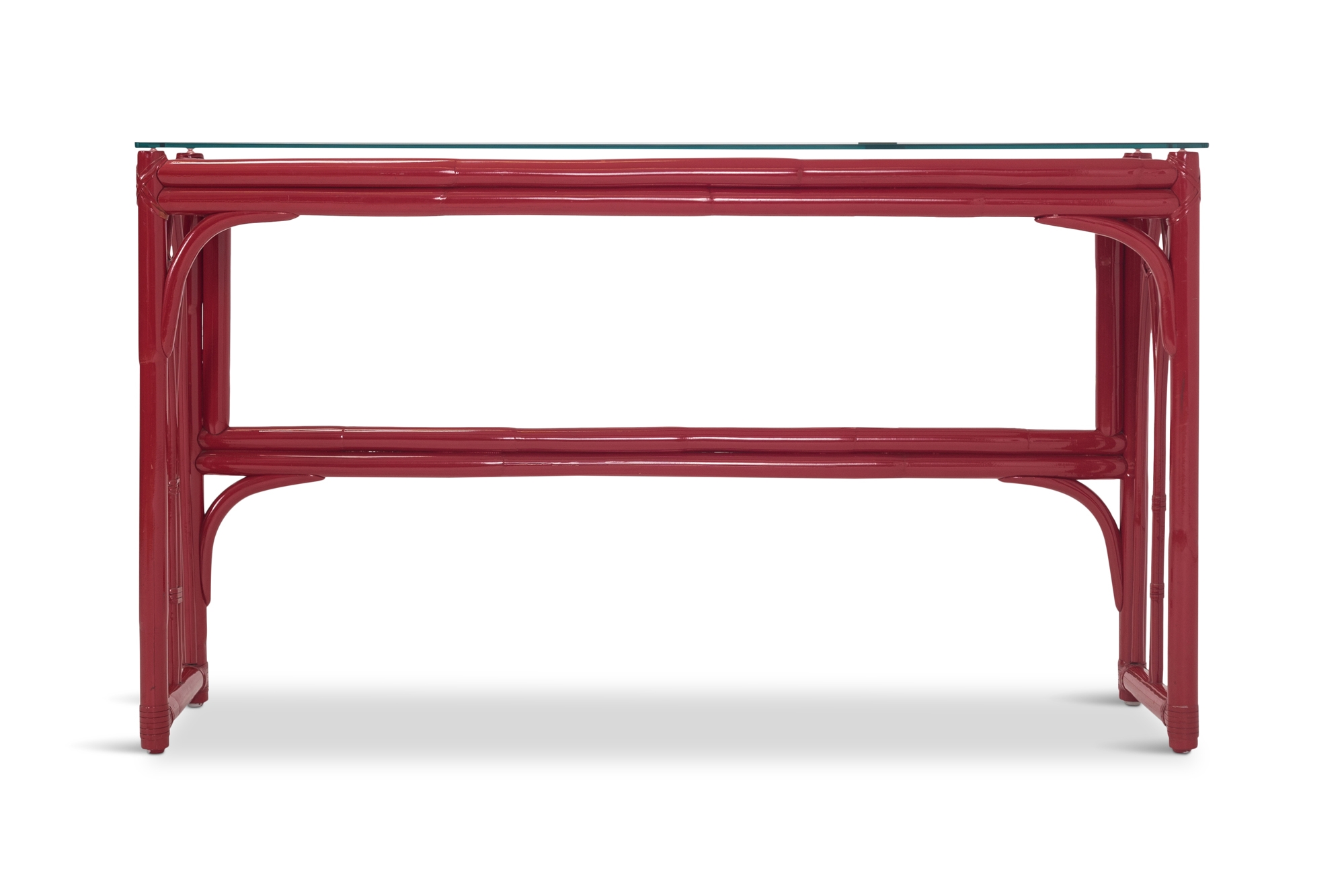 Lacquered Bamboo Vanity Table In Regency Style - 1970s