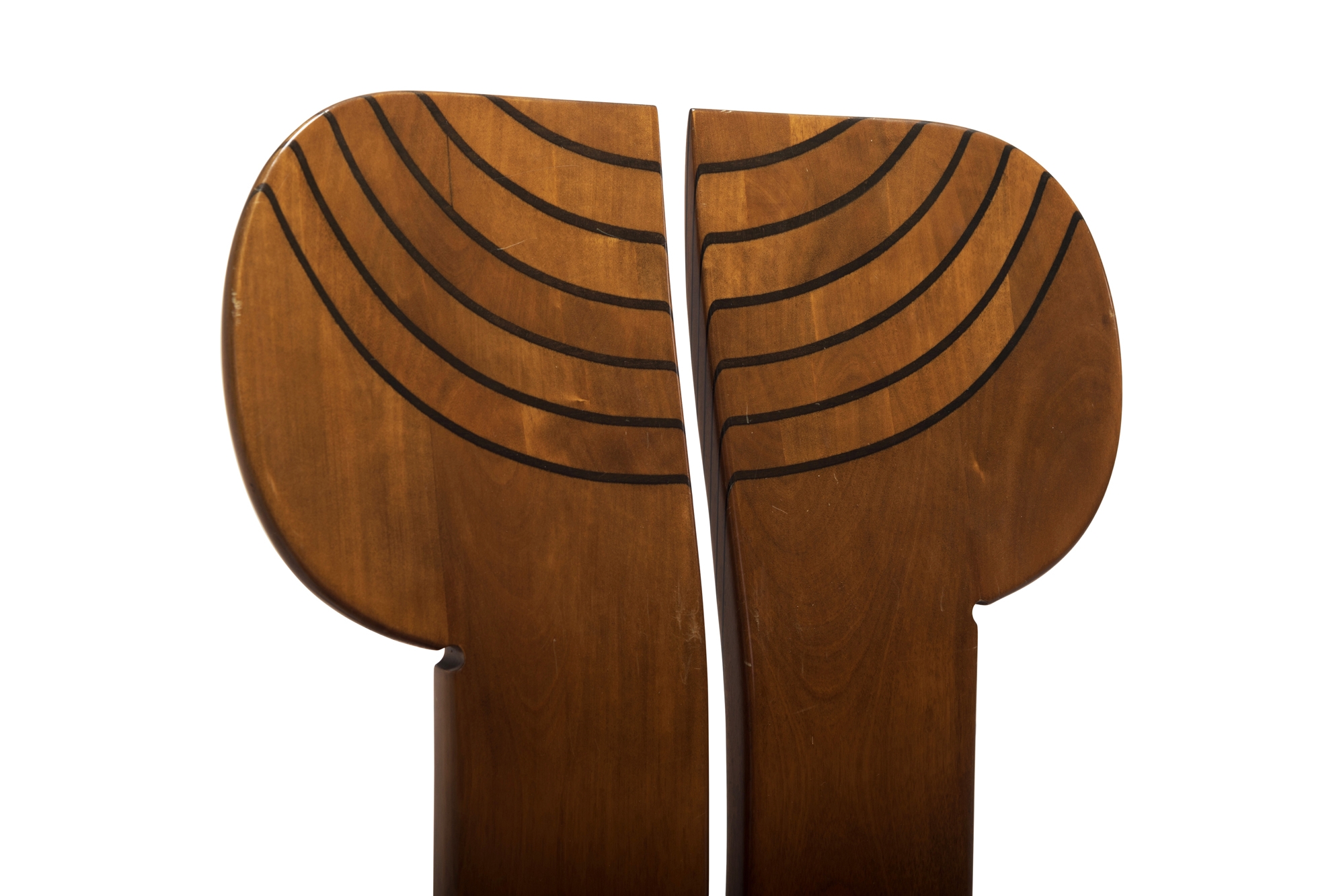 Afra and Tobia Scarpa Africa Chairs With Cognac Leather Seating - 1975
